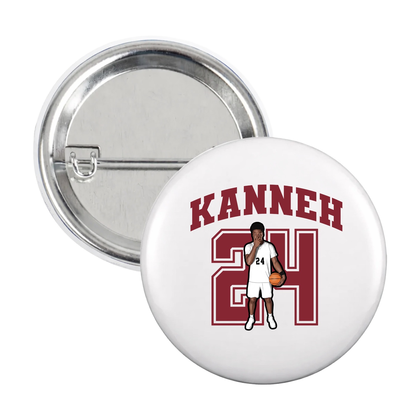 Game Day Button — Number in White