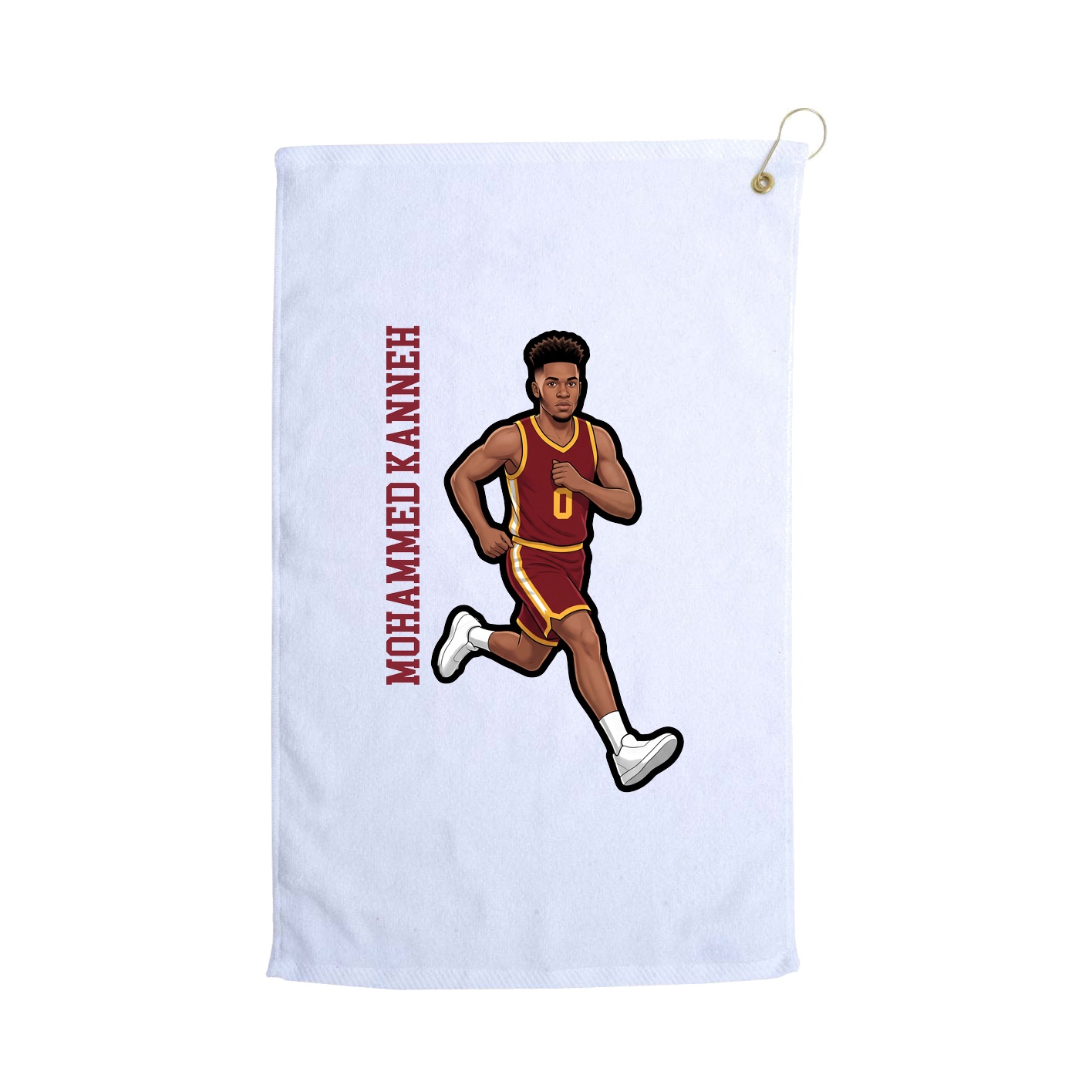 Golf Towel — Name Vertical in White
