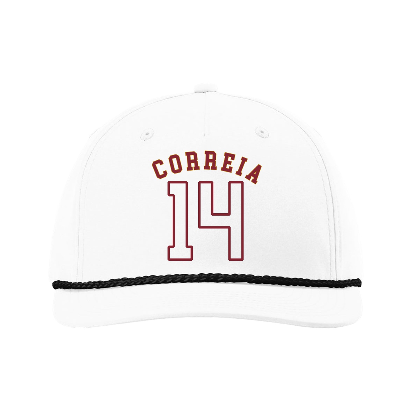 Five-Panel Classic Rope Cap — Shirsey Arch in White