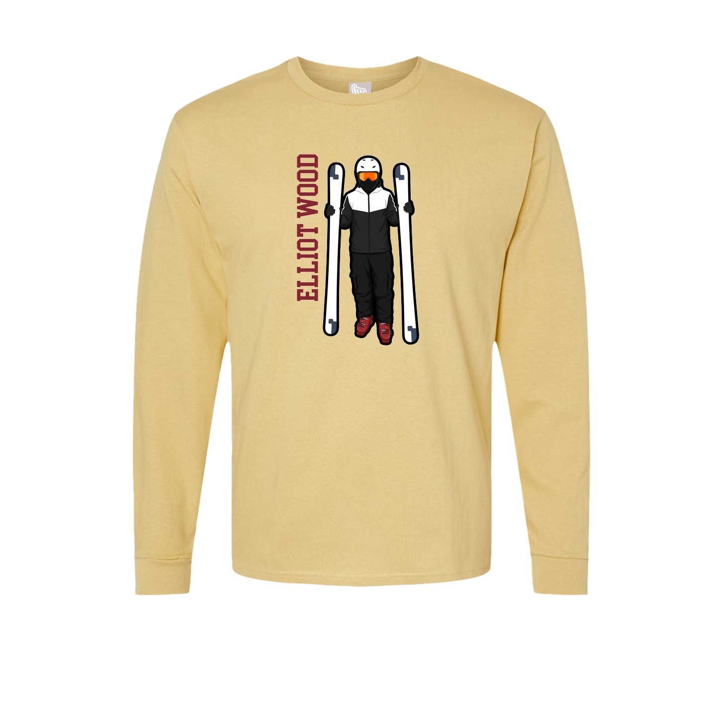 Long Sleeve Tee — Name Vertical in Vegas Gold
