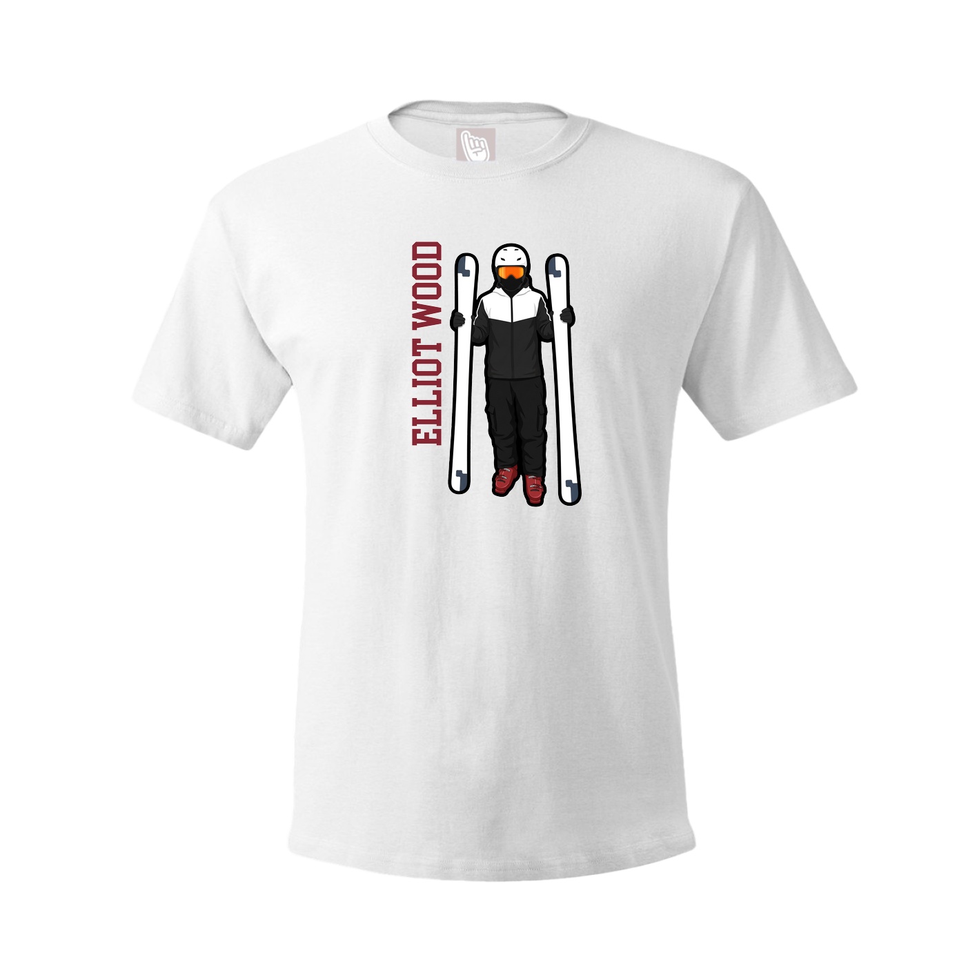 Youth Tee — Name Vertical in White