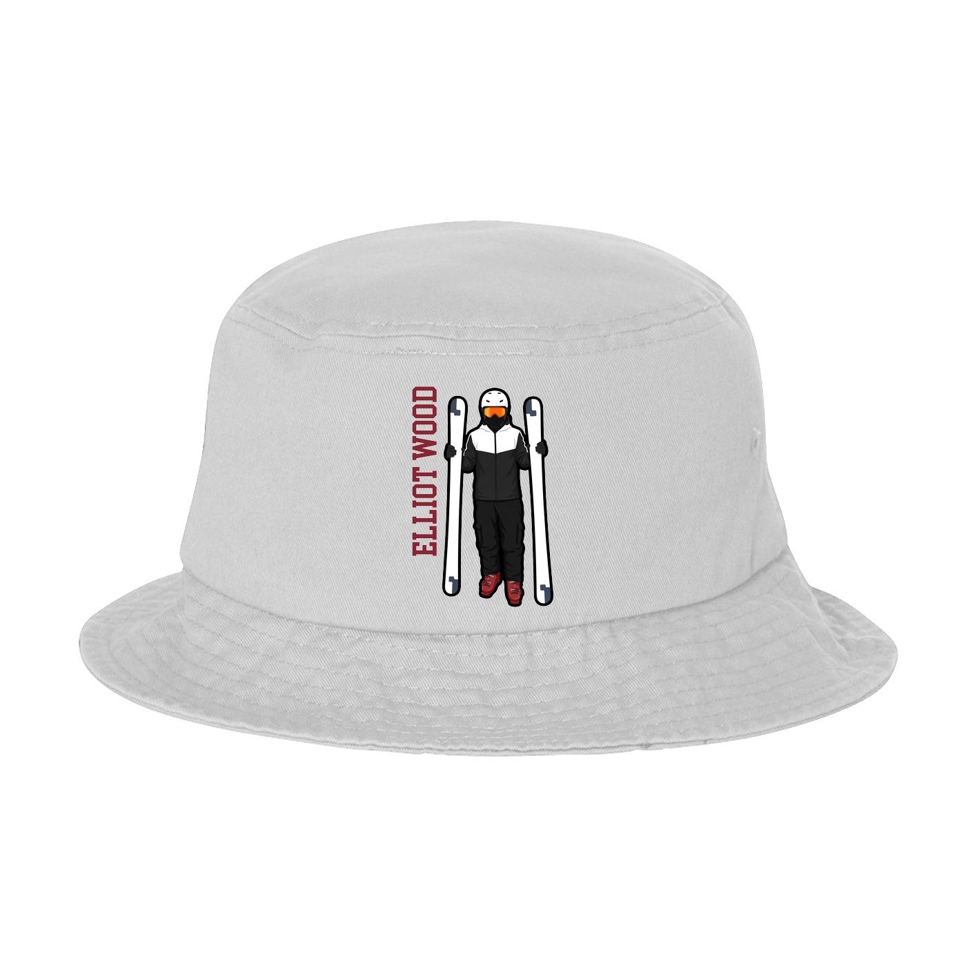 Bucket Cap — Name Vertical in White