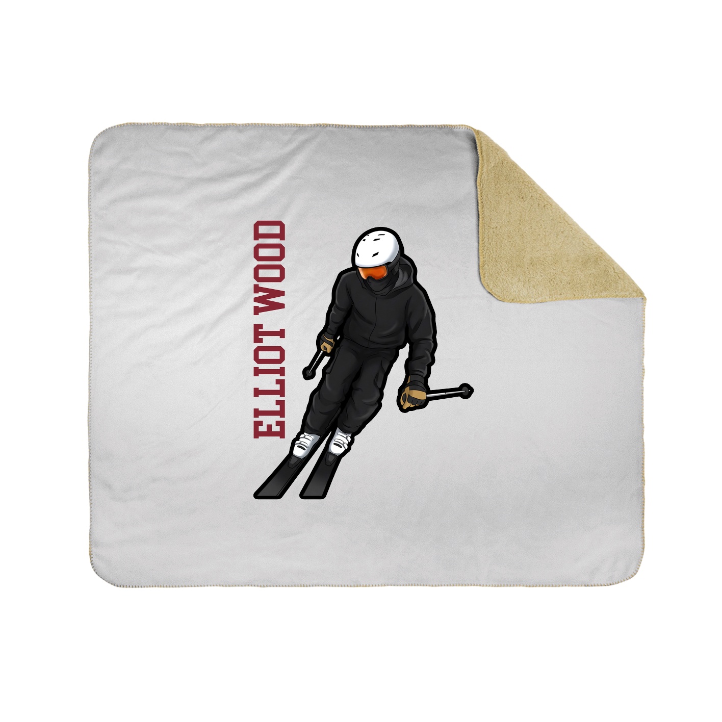 Throw Blanket — Name Vertical in White