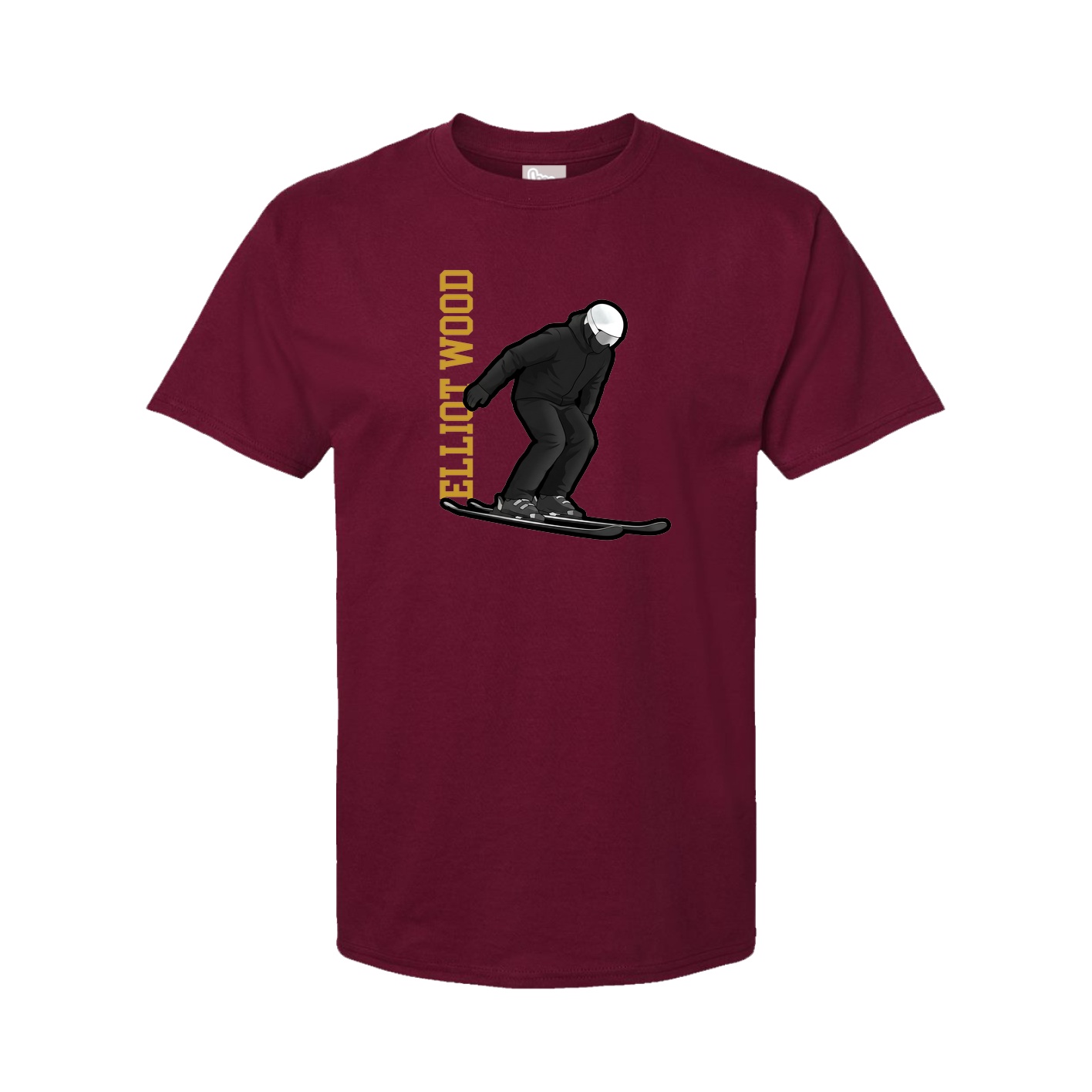 Youth Tee — Name Vertical in Cardinal