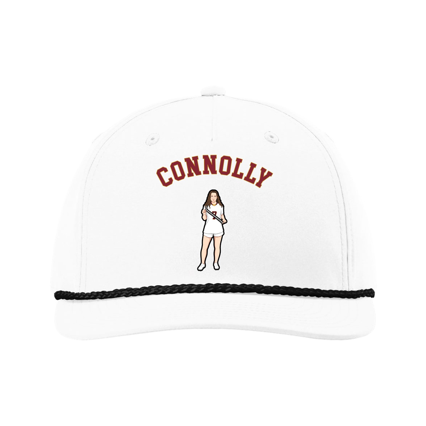 Five-Panel Classic Rope Cap — Shirsey Arch in White