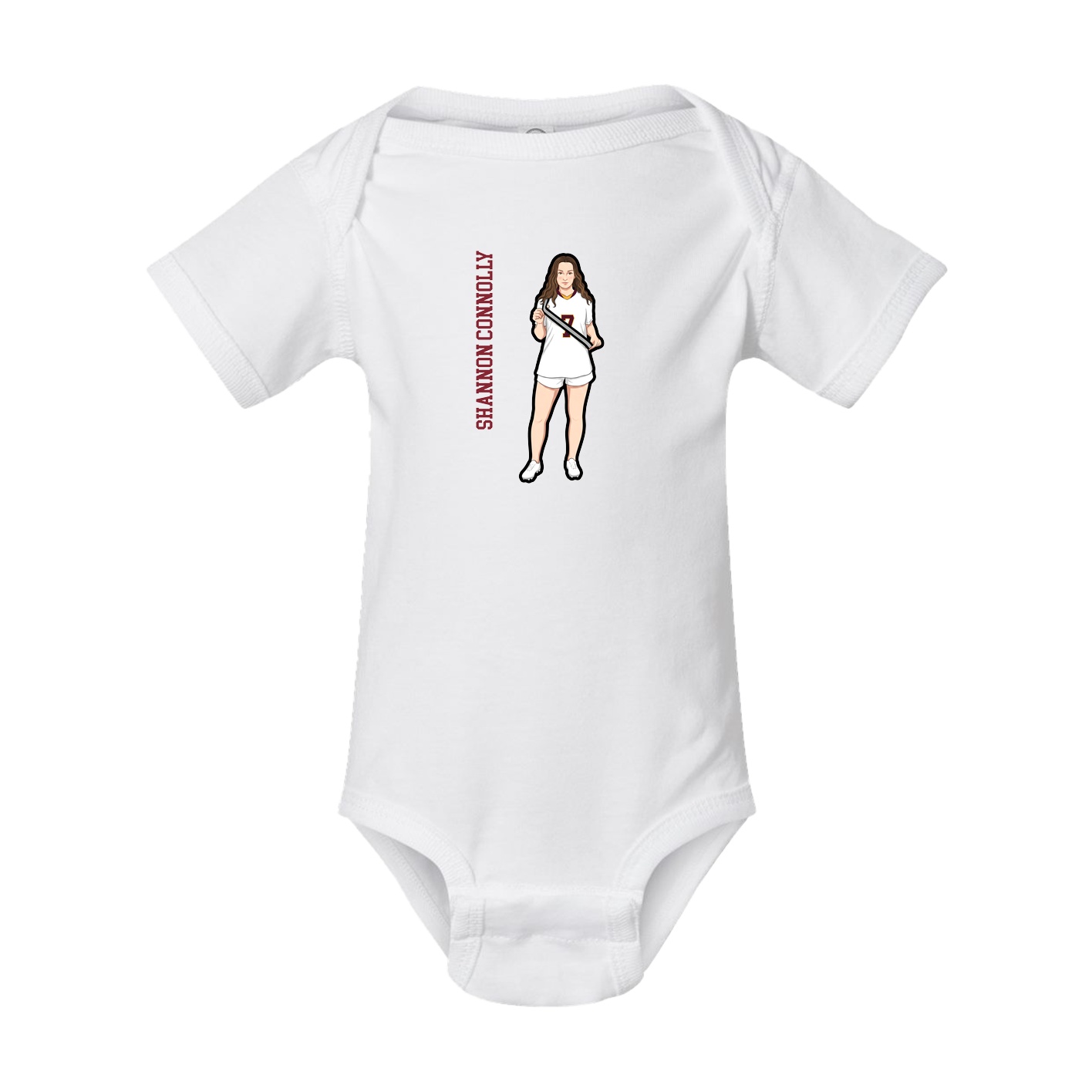 Baby Onesie — Name Vertical in White