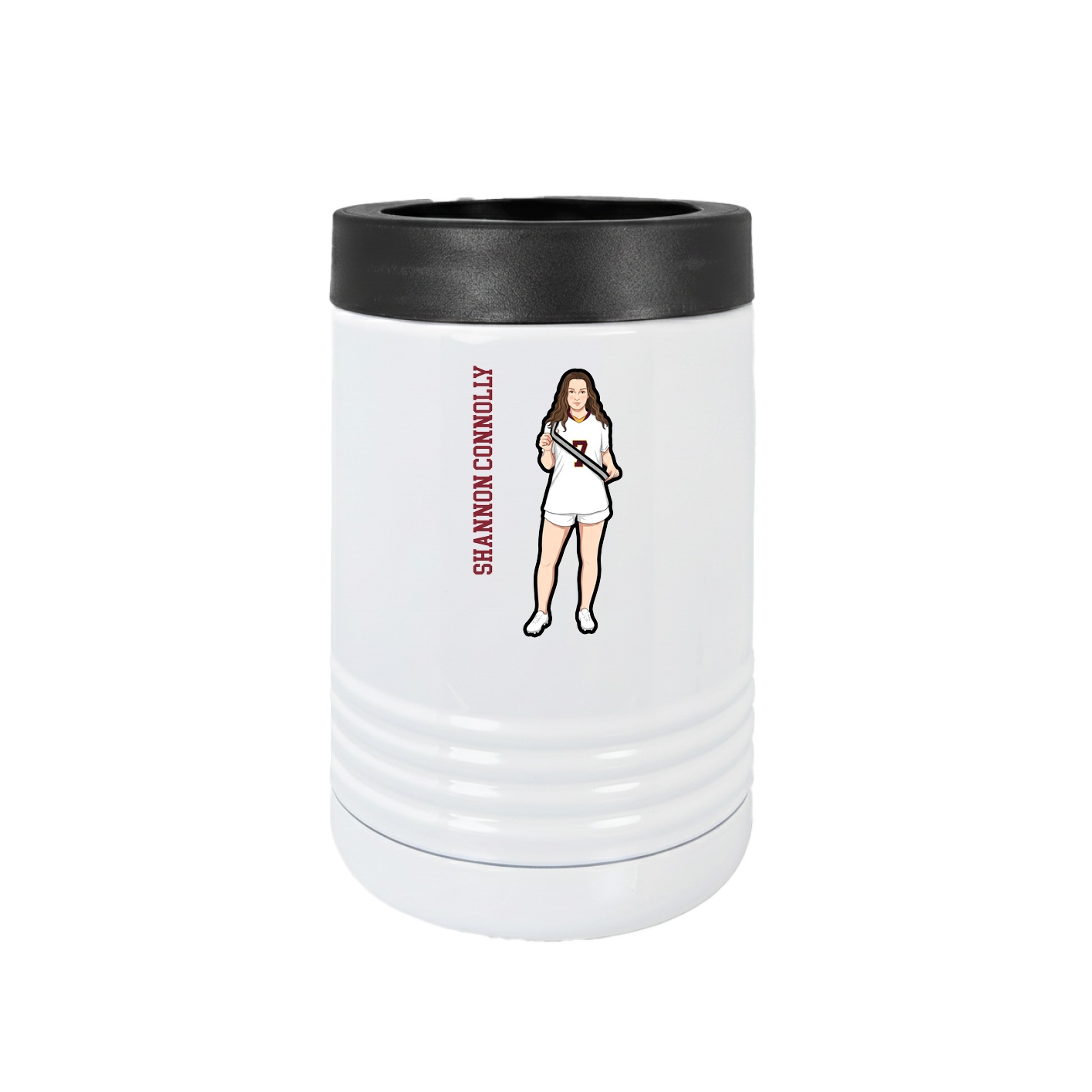 Beverage Holder — Name Vertical in White