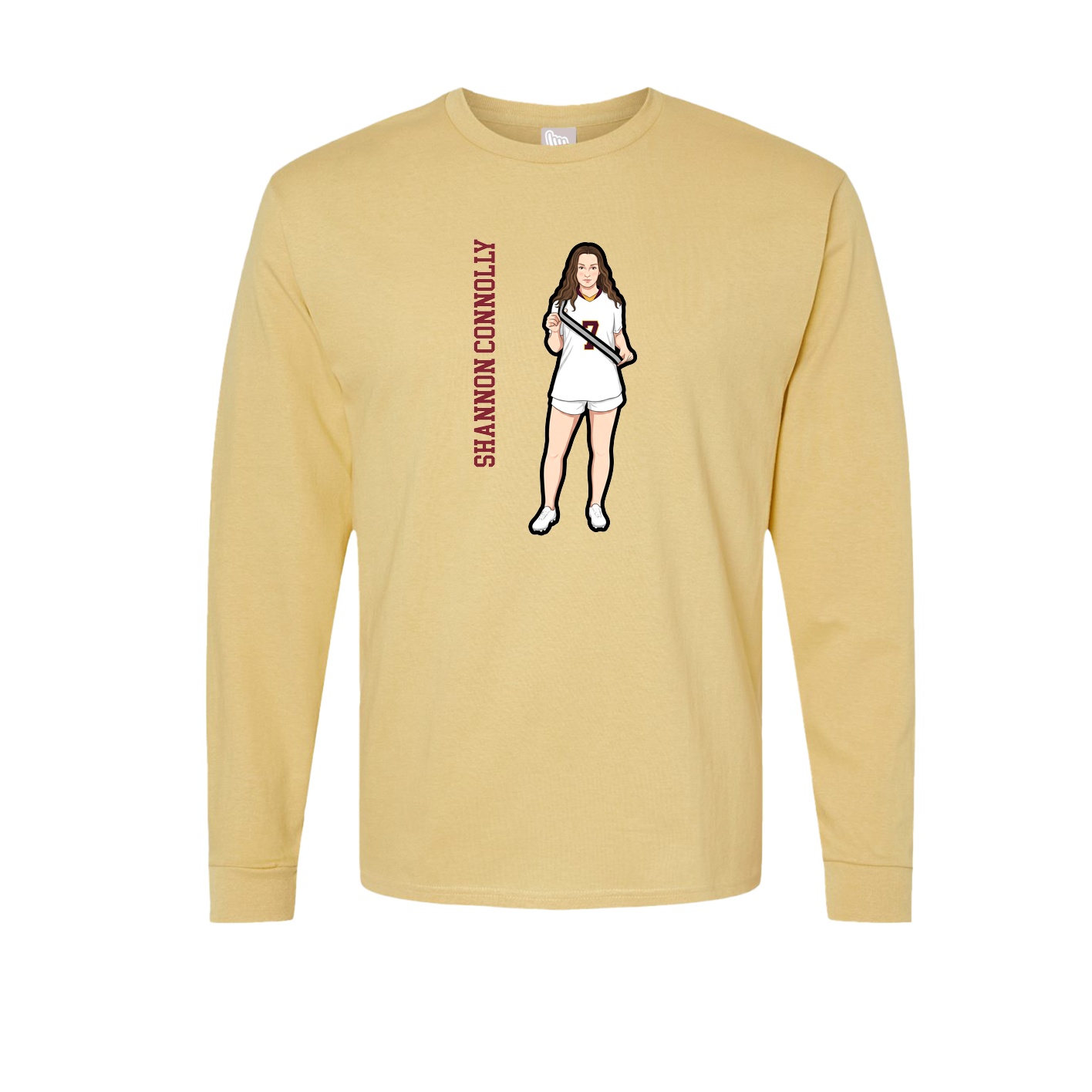 Long Sleeve Tee — Name Vertical in Vegas Gold