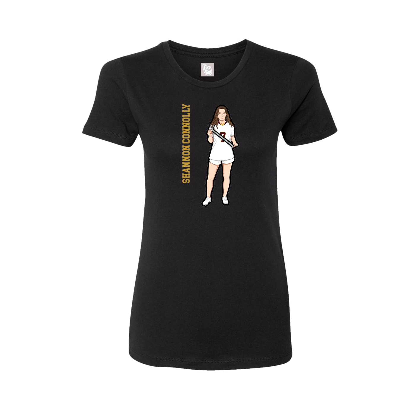 Womens Tee — Name Vertical in Black