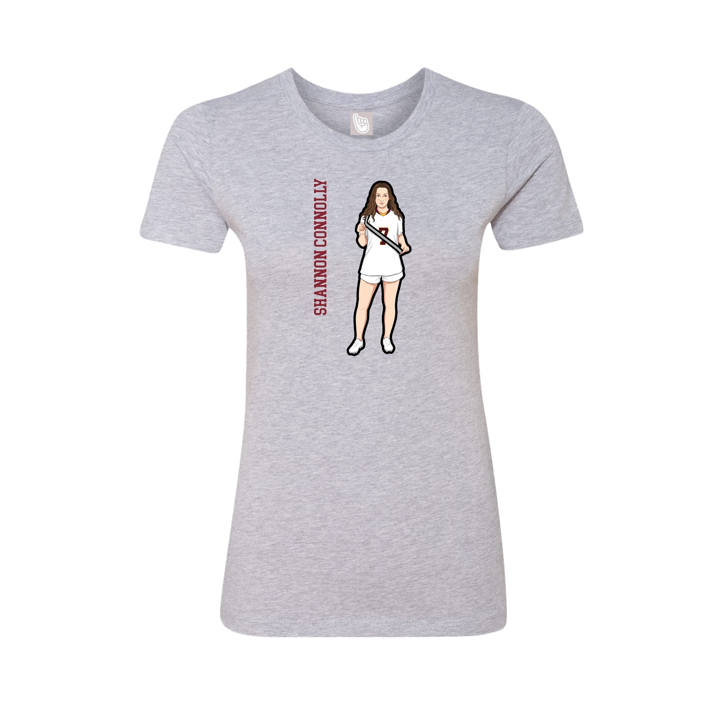 Womens Tee — Name Vertical in Grey