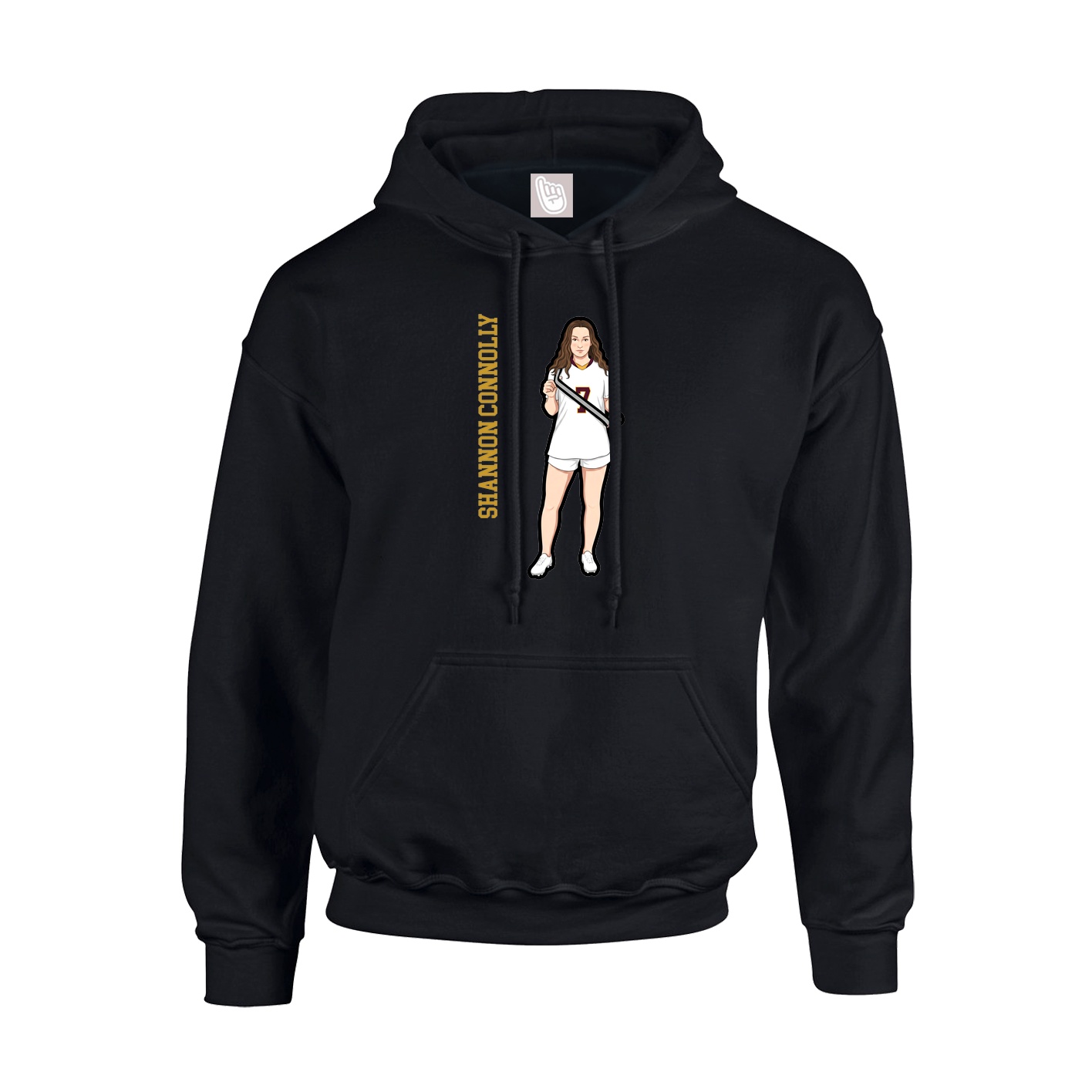 Hoodie — Name Vertical in Black
