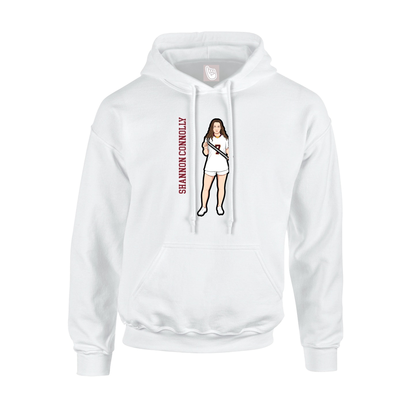 Youth Hoodie — Name Vertical in White