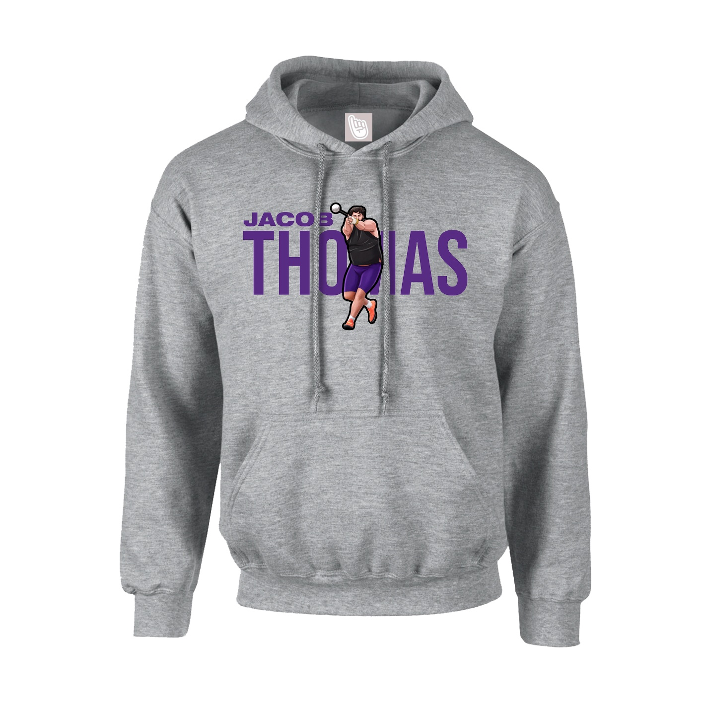 Hoodie — Player Name in Grey