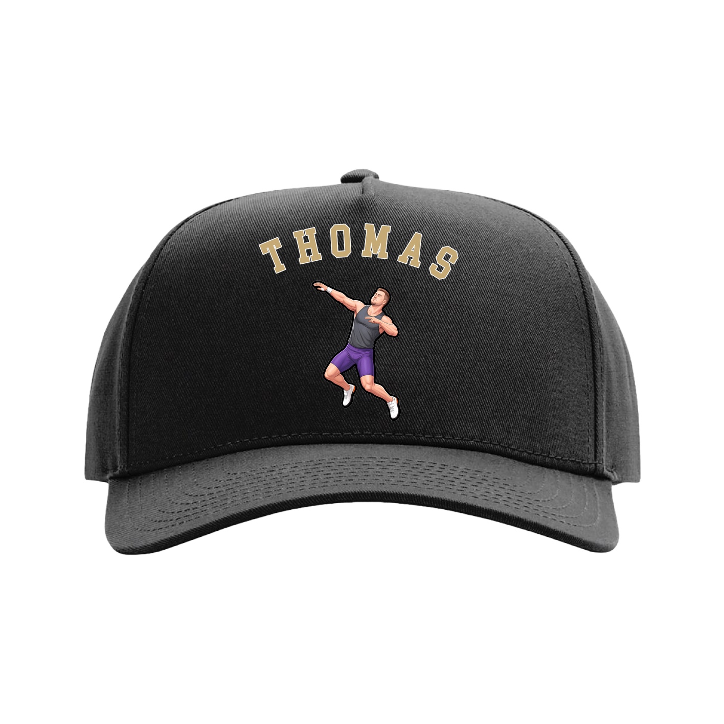 Full Fabric Five-Panel Champ Cap — Shirsey Arch in Black