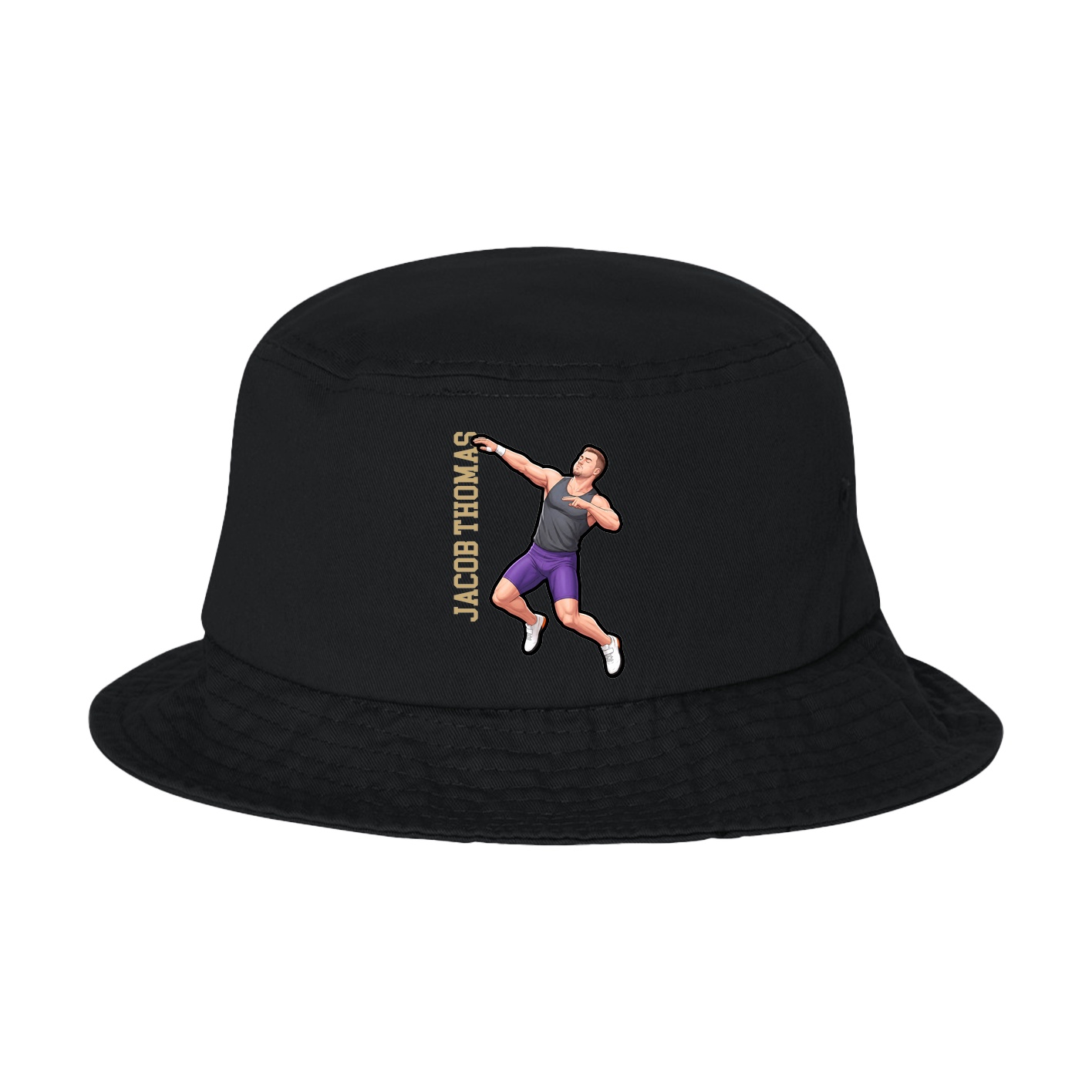 Bucket Cap — Name Vertical in Black