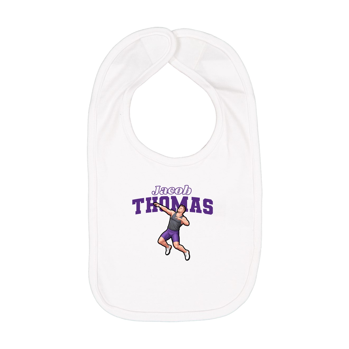 Infant Bib — Name Arch in White