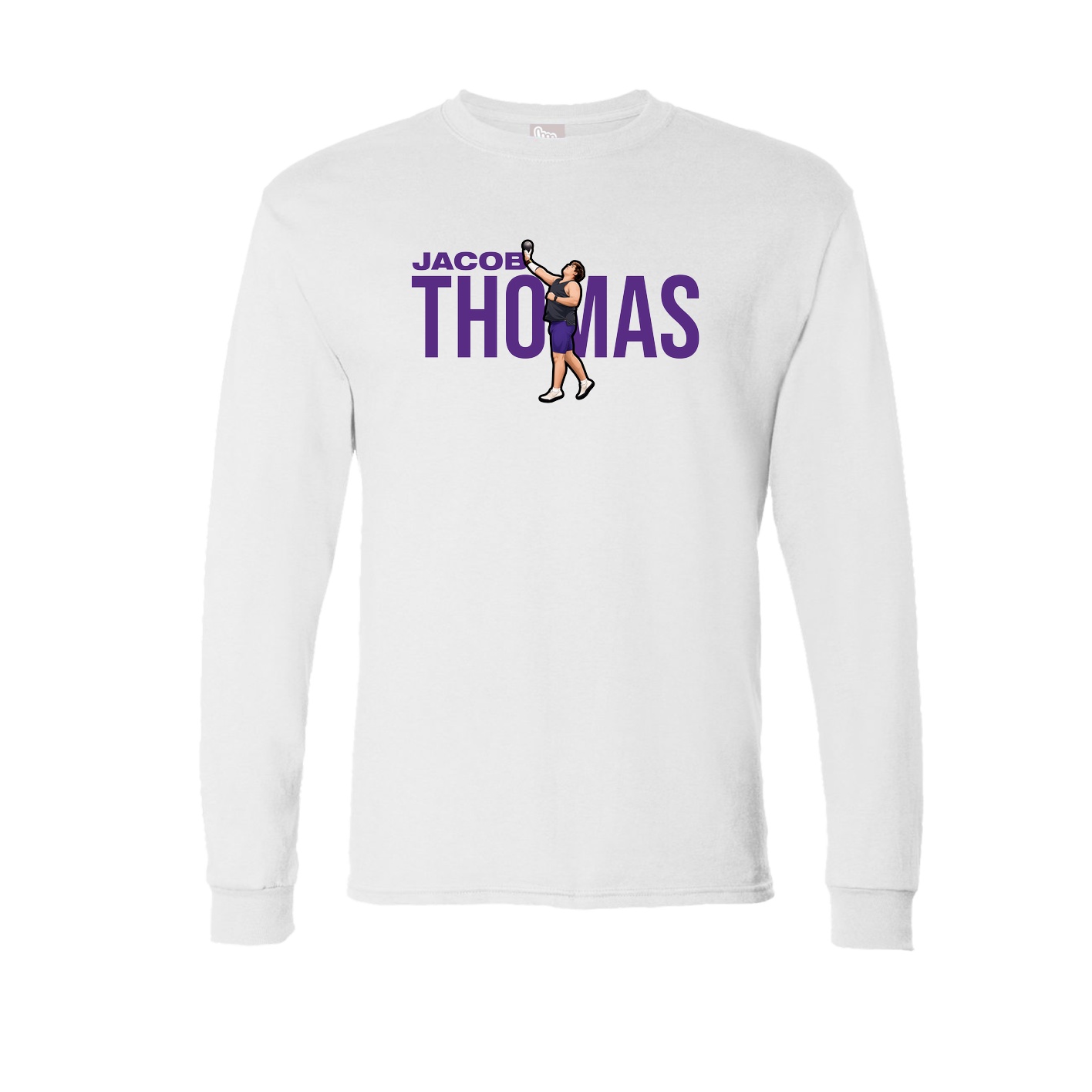 Long Sleeve Tee — Player Name in White