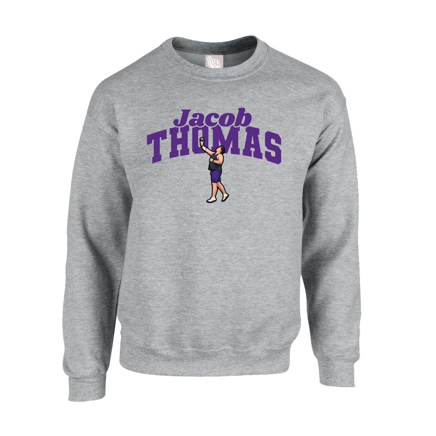 Fleece Crew — Signature Arch in Grey