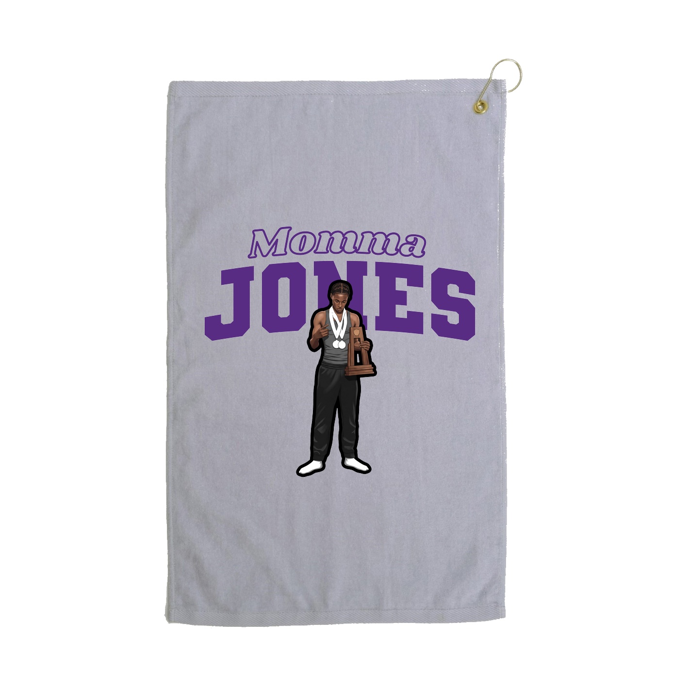 Golf Towel — Mothers Day Block in Grey