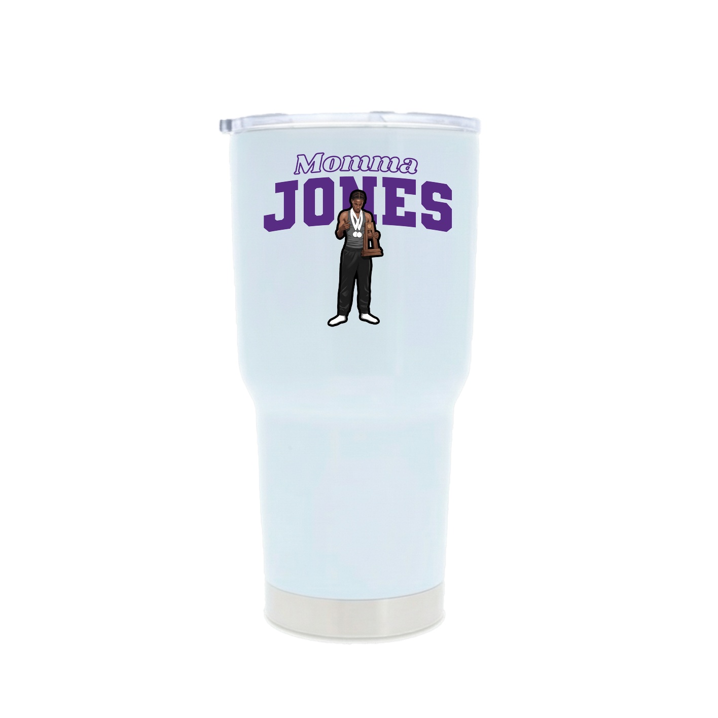 30oz Stainless Steel Tumbler — Mothers Day Block in White