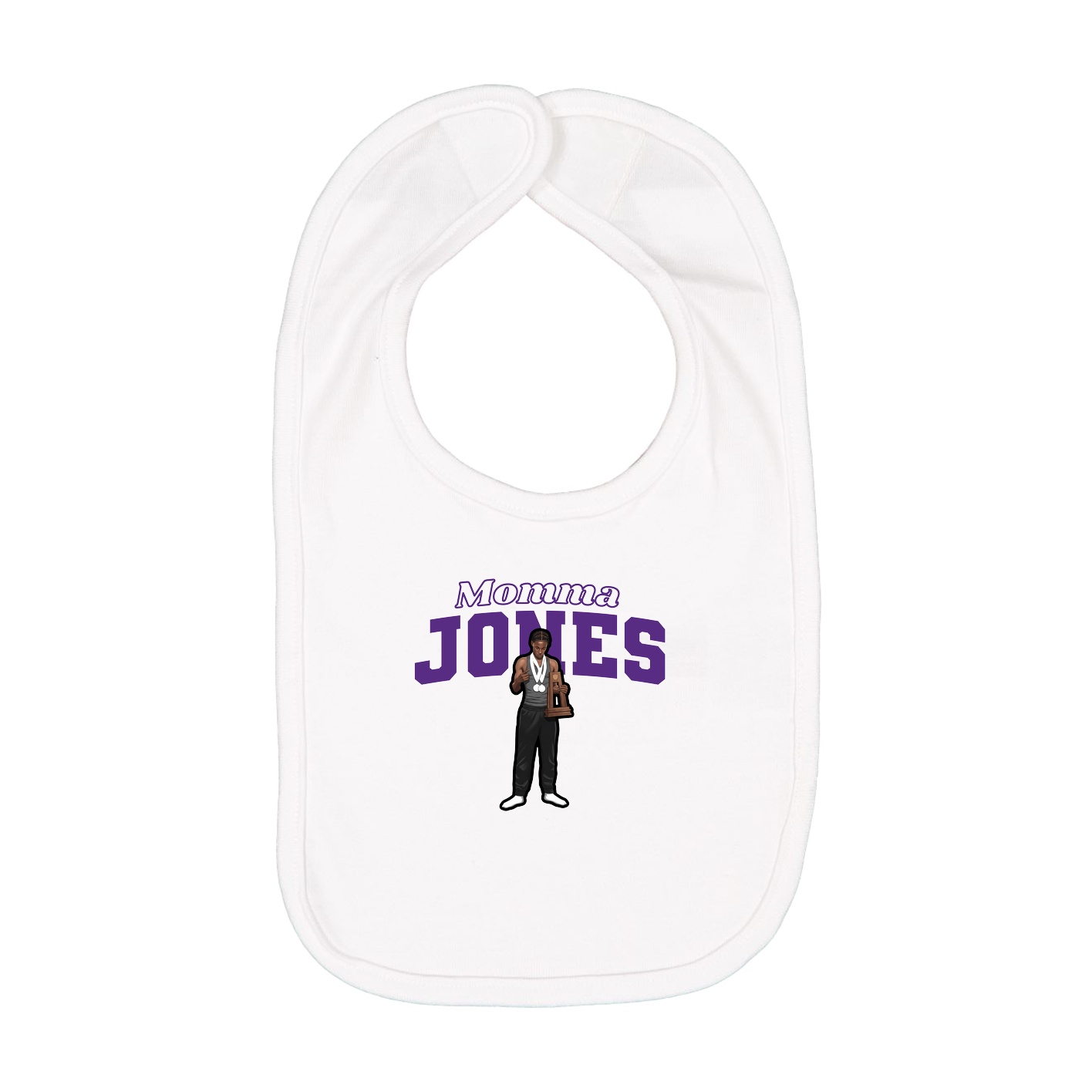 Infant Bib — Mothers Day Block in White