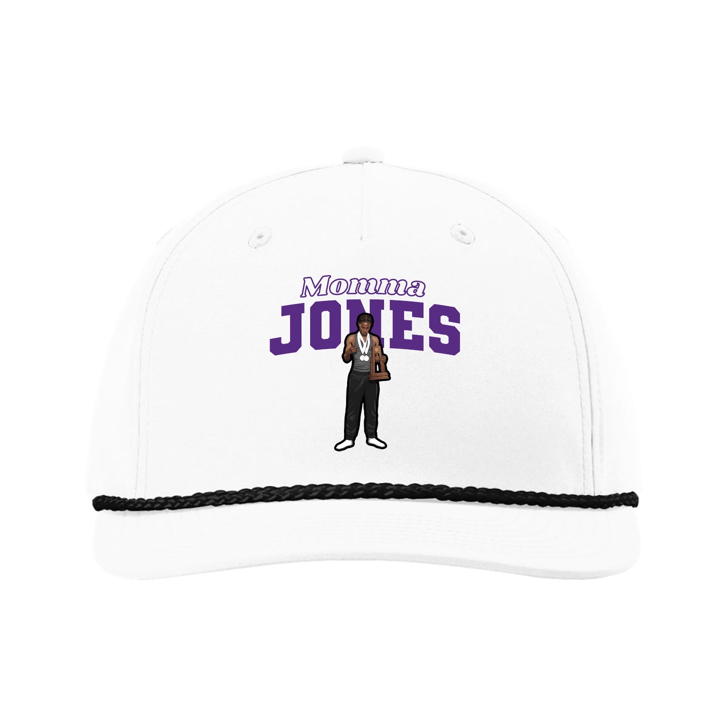 Five-Panel Classic Rope Cap — Mothers Day Block in White
