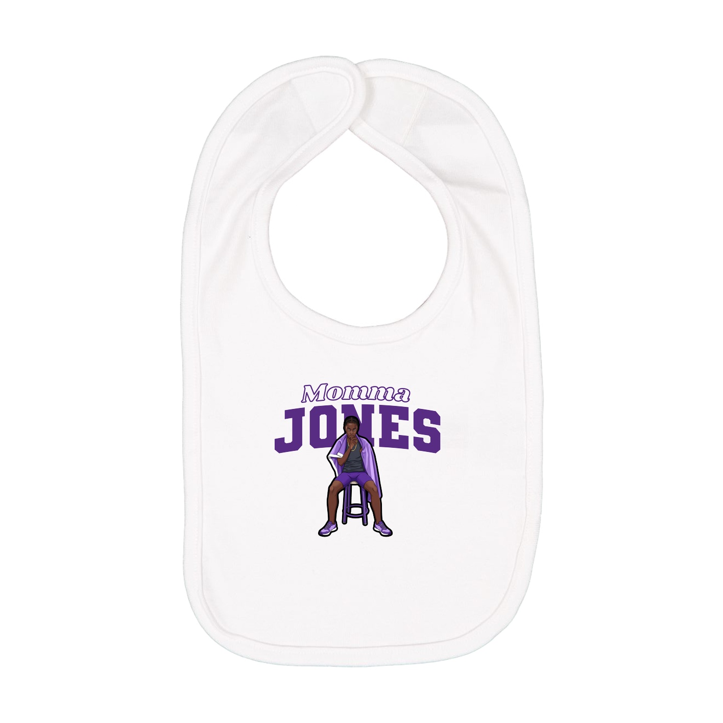 Infant Bib — Mothers Day Block in White