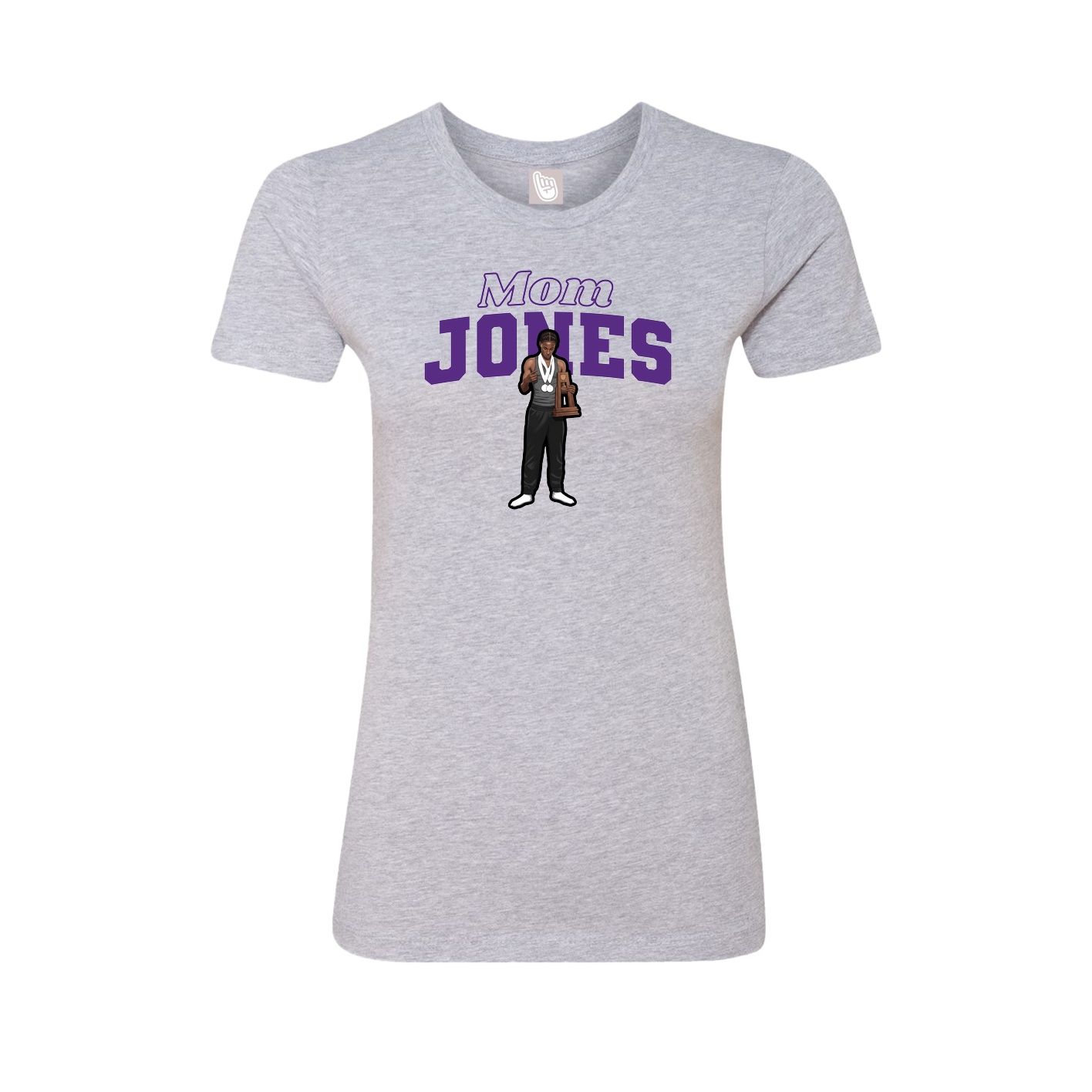 Womens Tee — Mothers Day Block in Grey