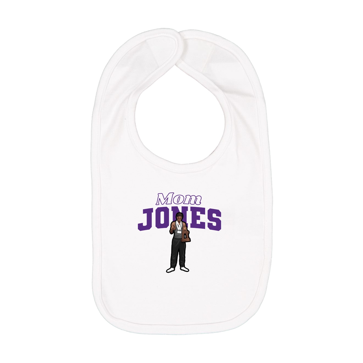 Infant Bib — Mothers Day Block in White
