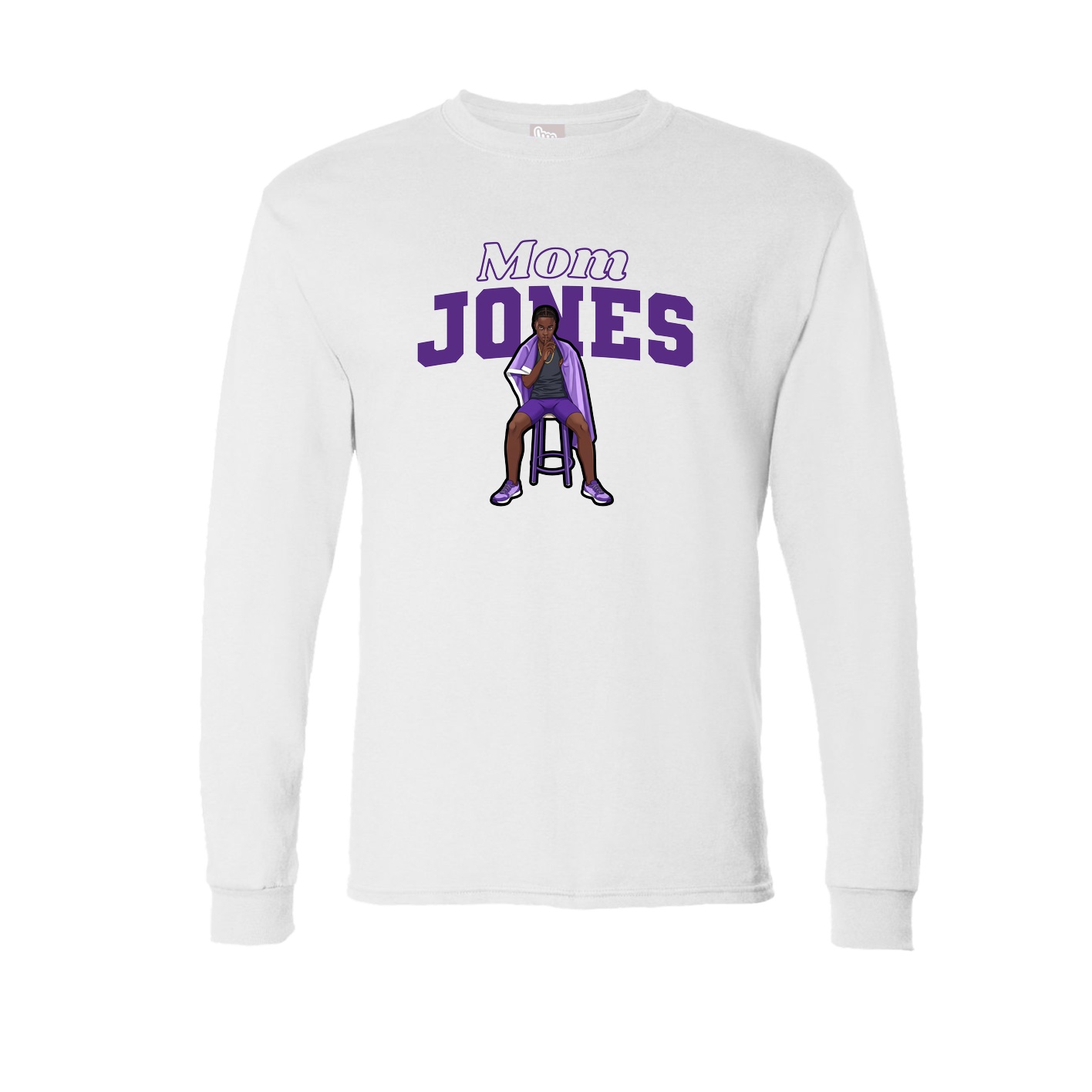 Long Sleeve Tee — Mothers Day Block in White