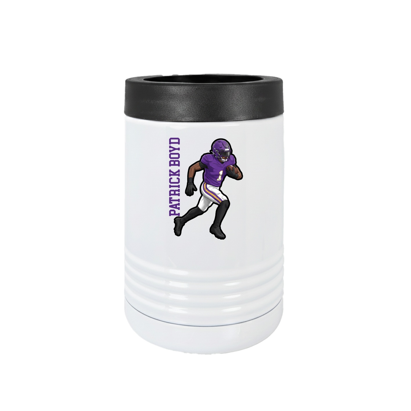 Beverage Holder — Name Vertical in White