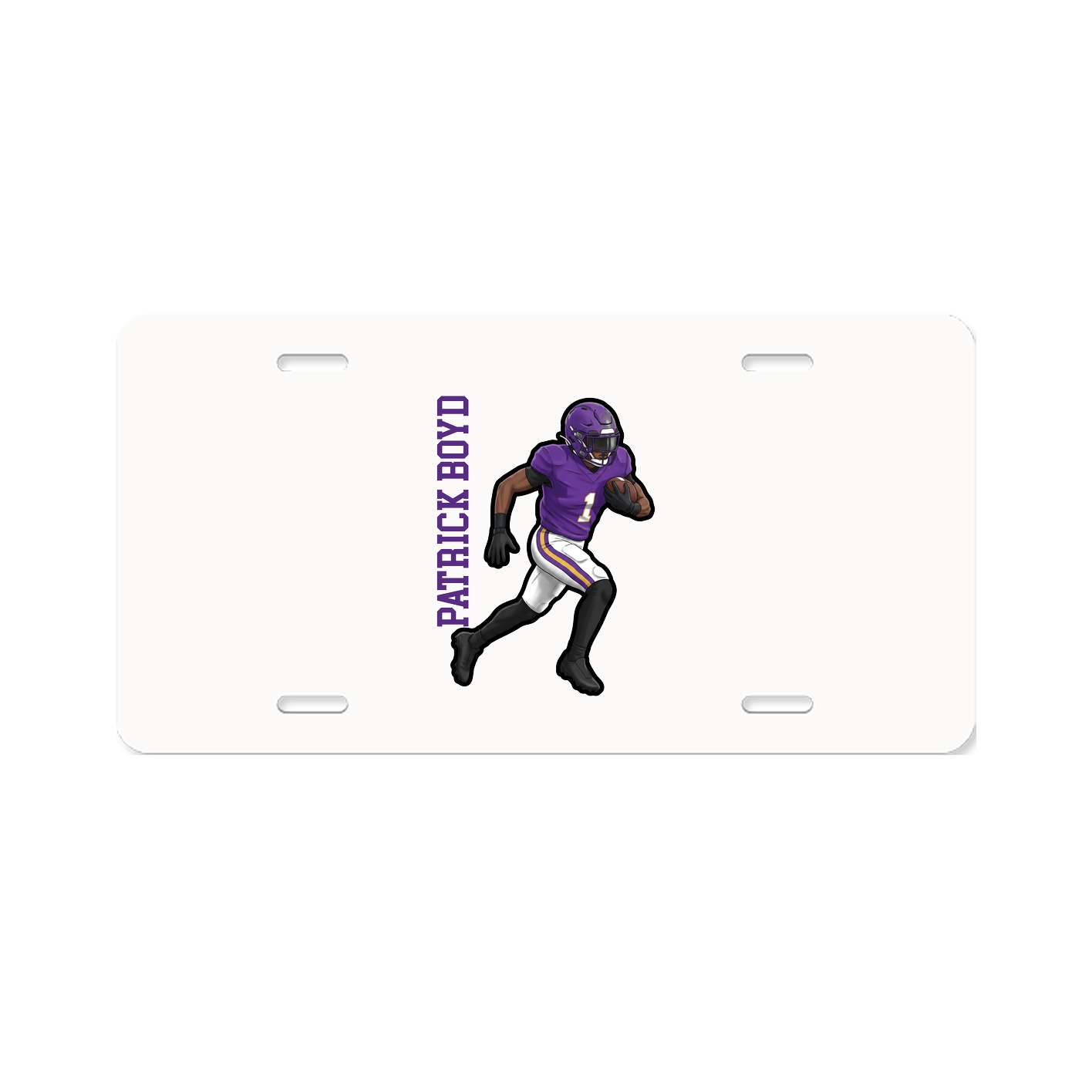 License Plate — Name Vertical in Classic