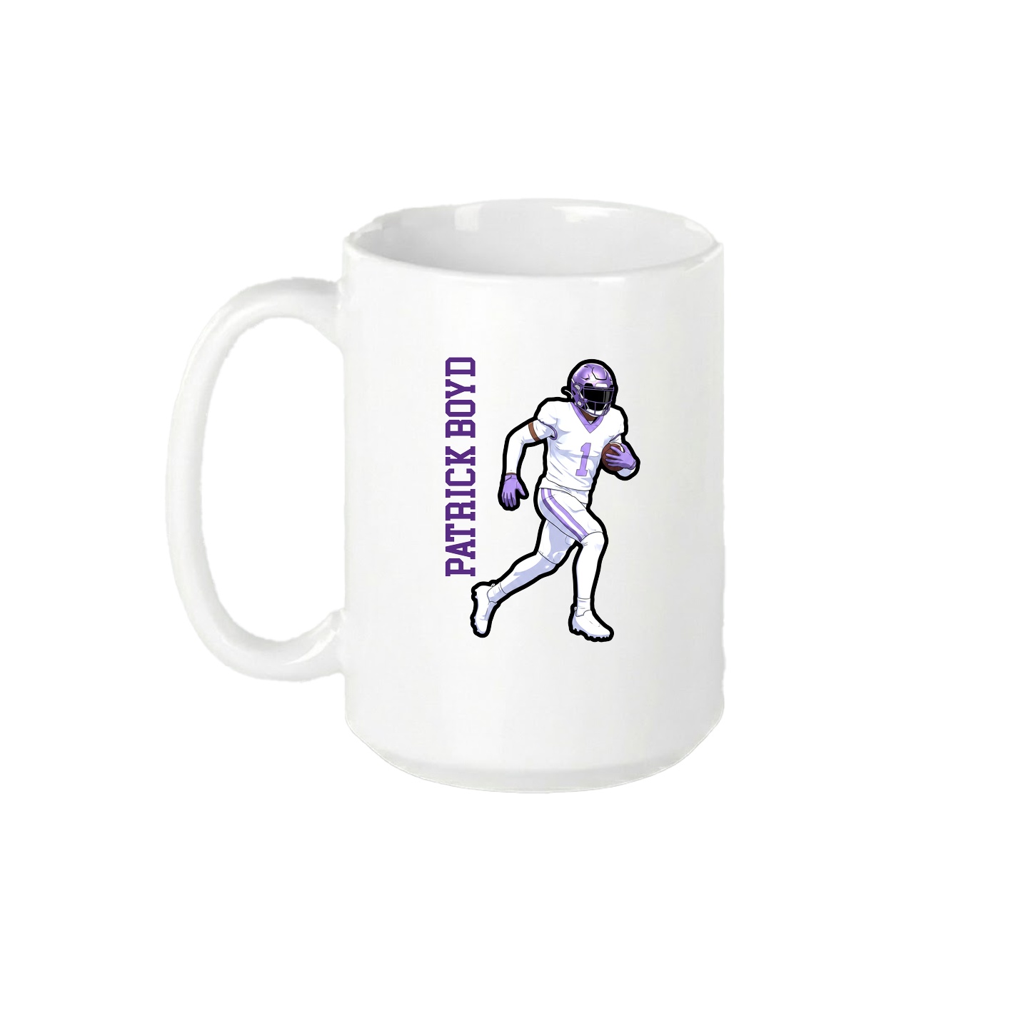 15oz Coffee Mug — Name Vertical in White