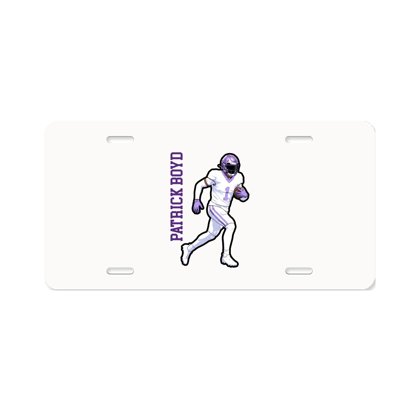 License Plate — Name Vertical in Classic