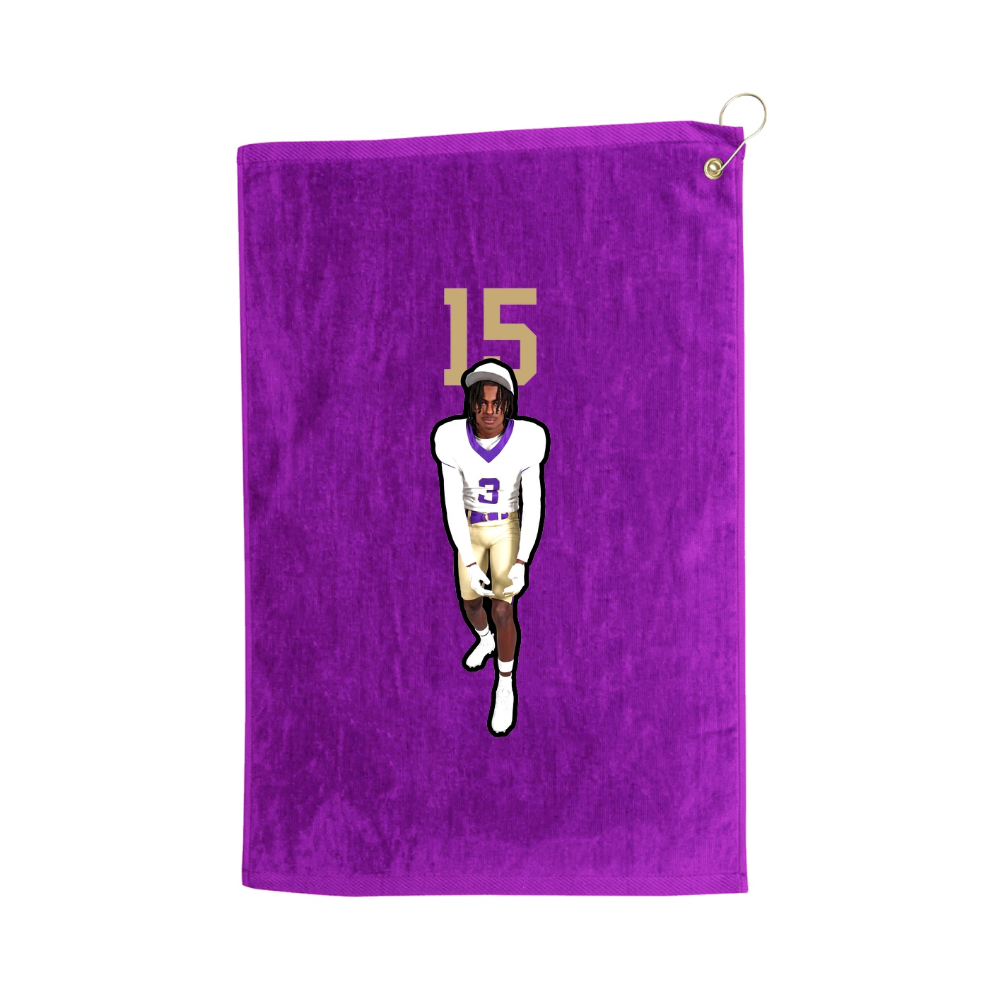 Golf Towel — Number Top in Purple