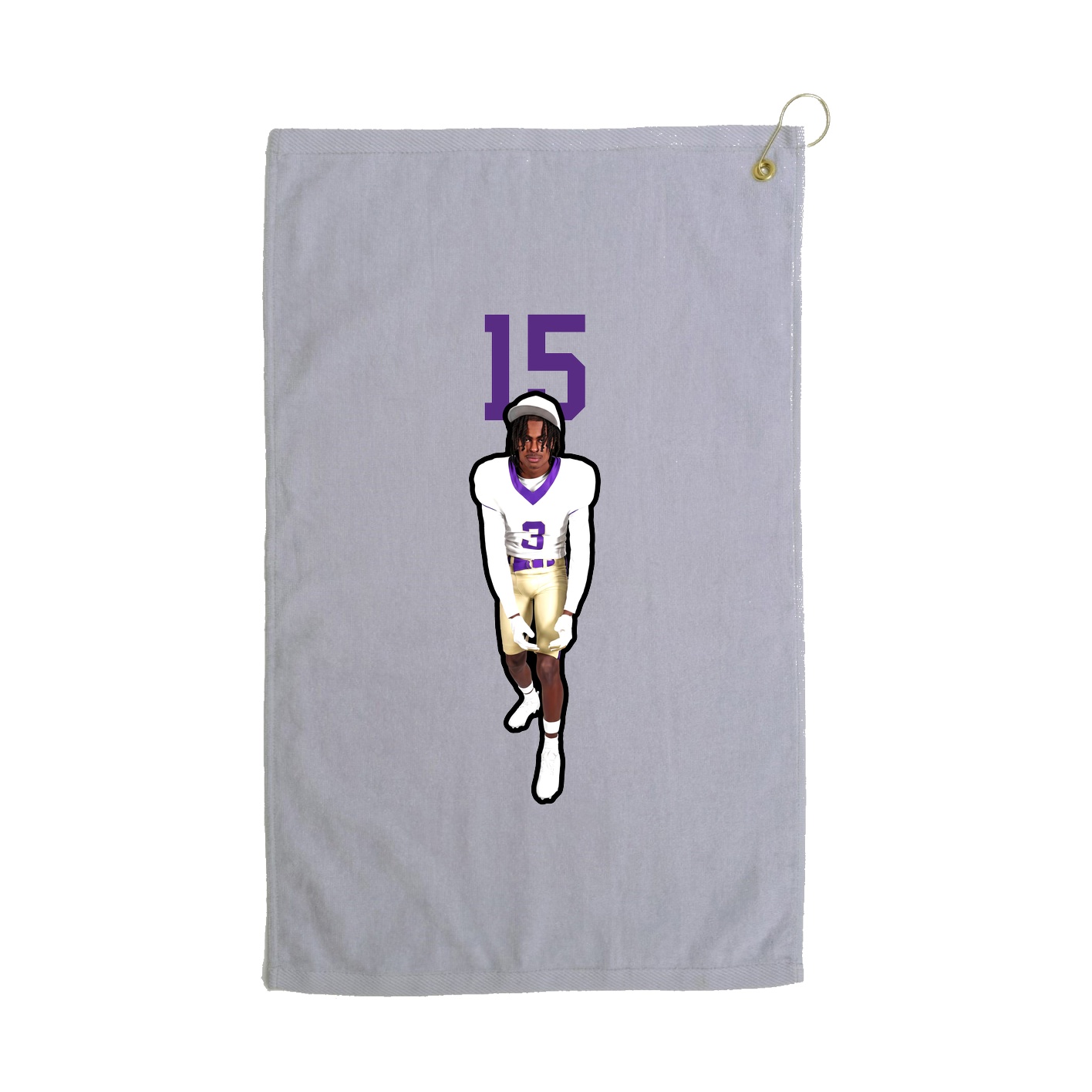Golf Towel — Number Top in Grey