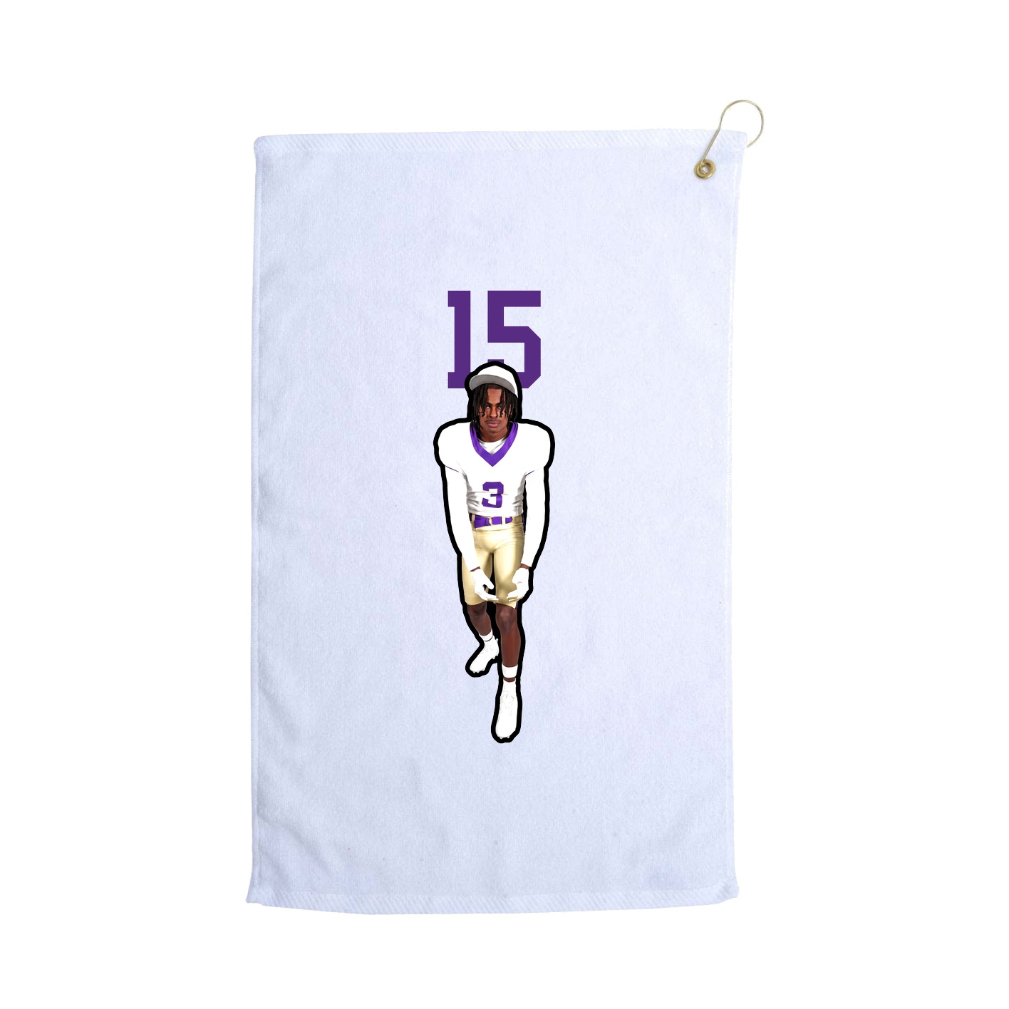Golf Towel — Number Top in White