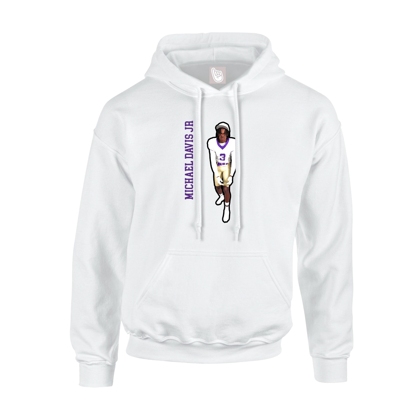 Youth Hoodie — Name Vertical in White