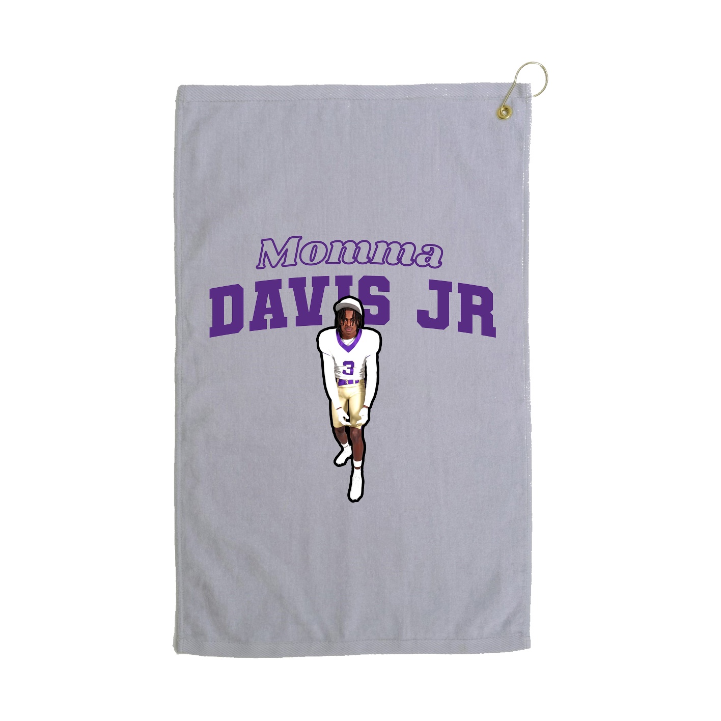 Golf Towel — Mothers Day Block in Grey