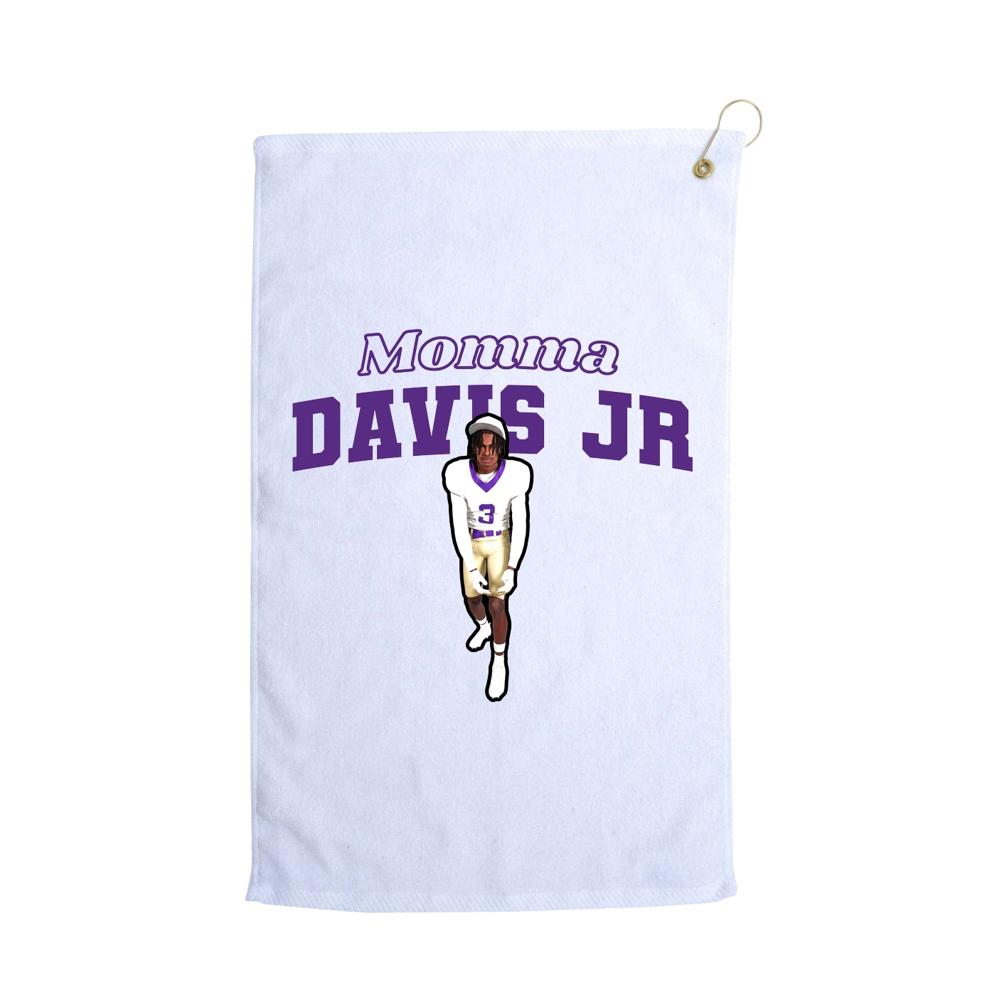 Golf Towel — Mothers Day Block in White