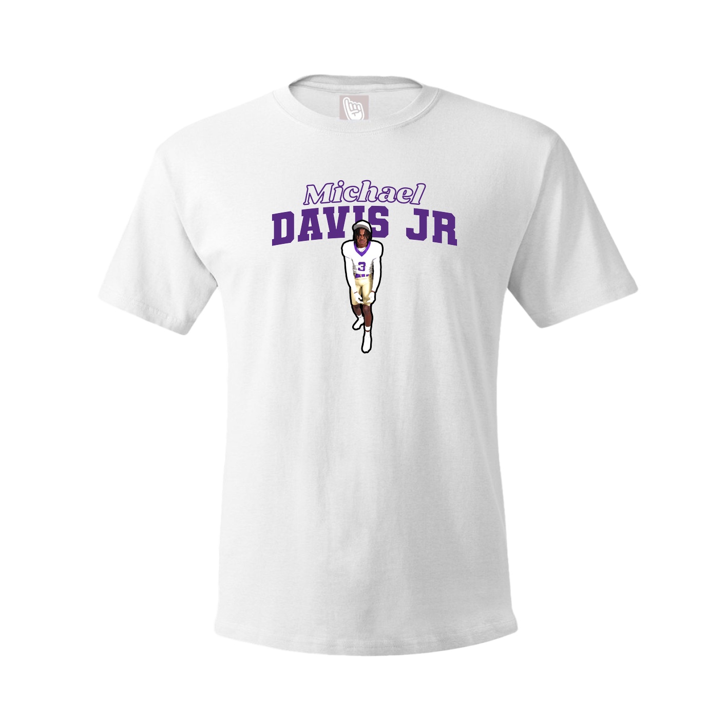 Youth Tee — Name Arch in White