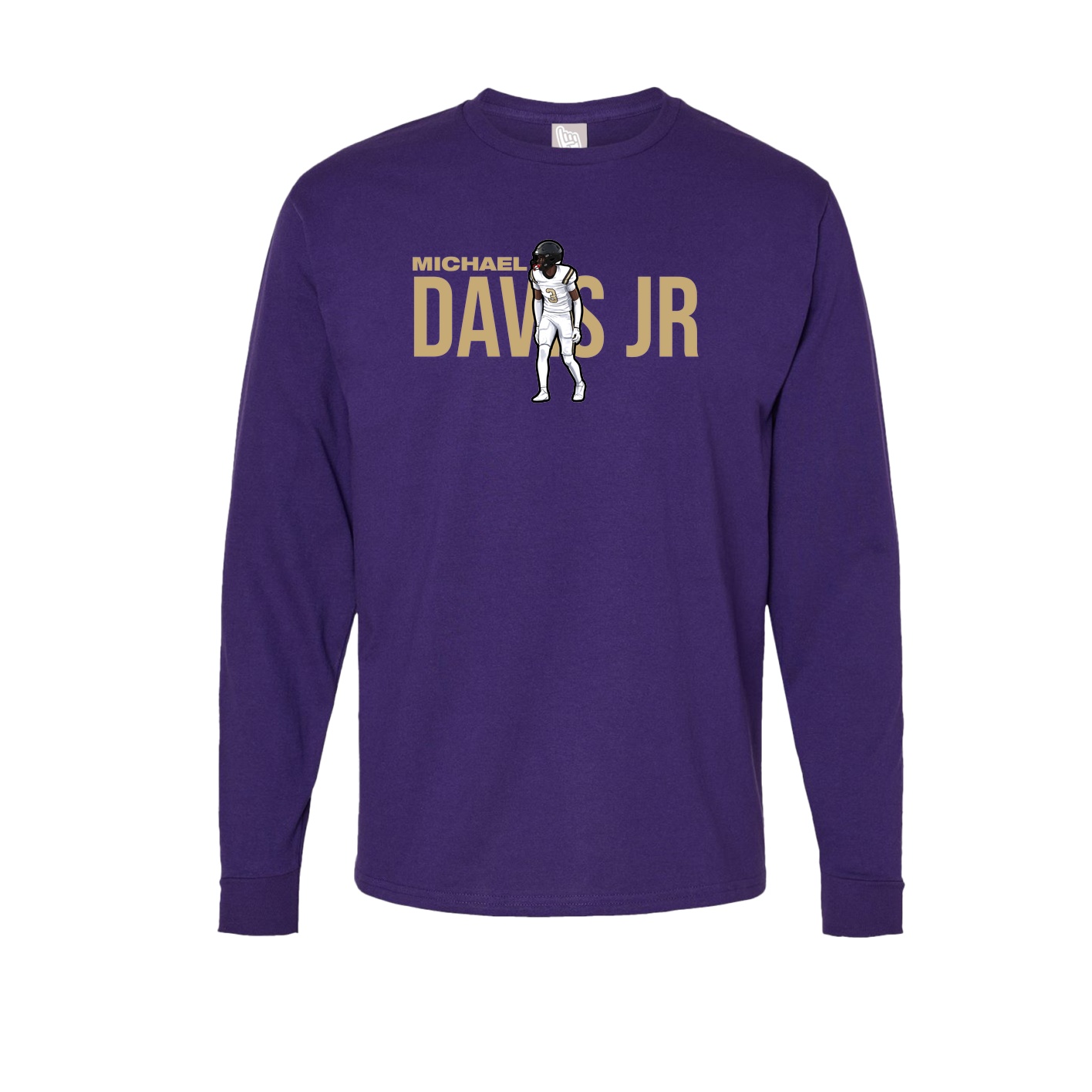Long Sleeve Tee — Player Name in Purple