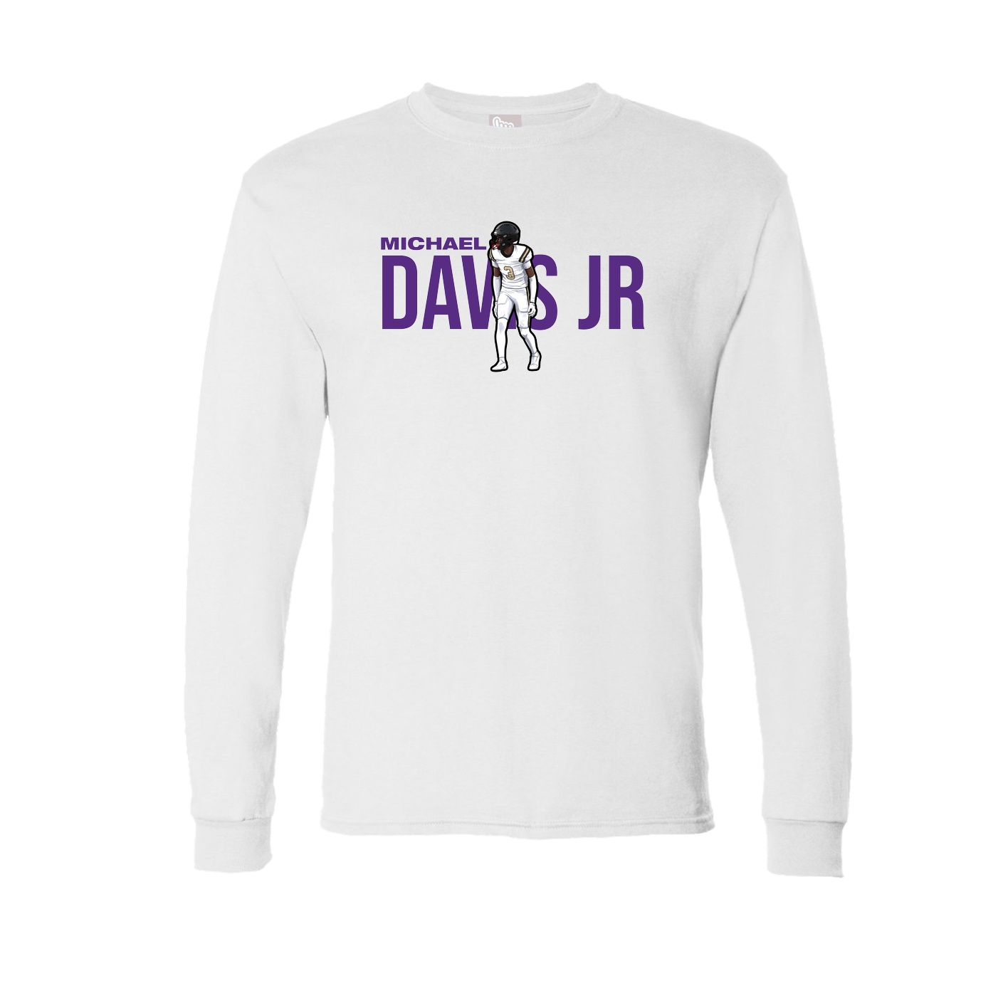 Long Sleeve Tee — Player Name in White