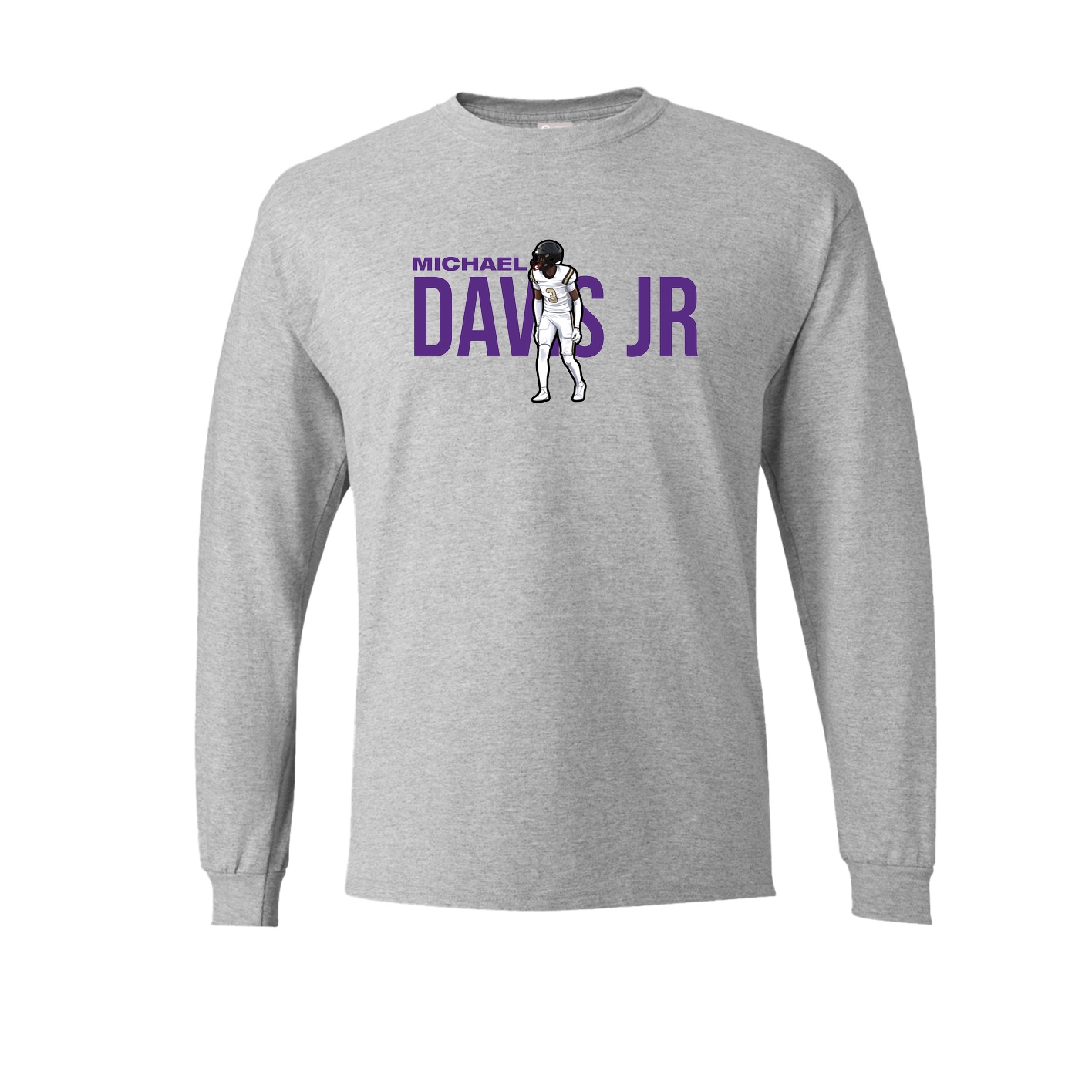 Long Sleeve Tee — Player Name in Grey