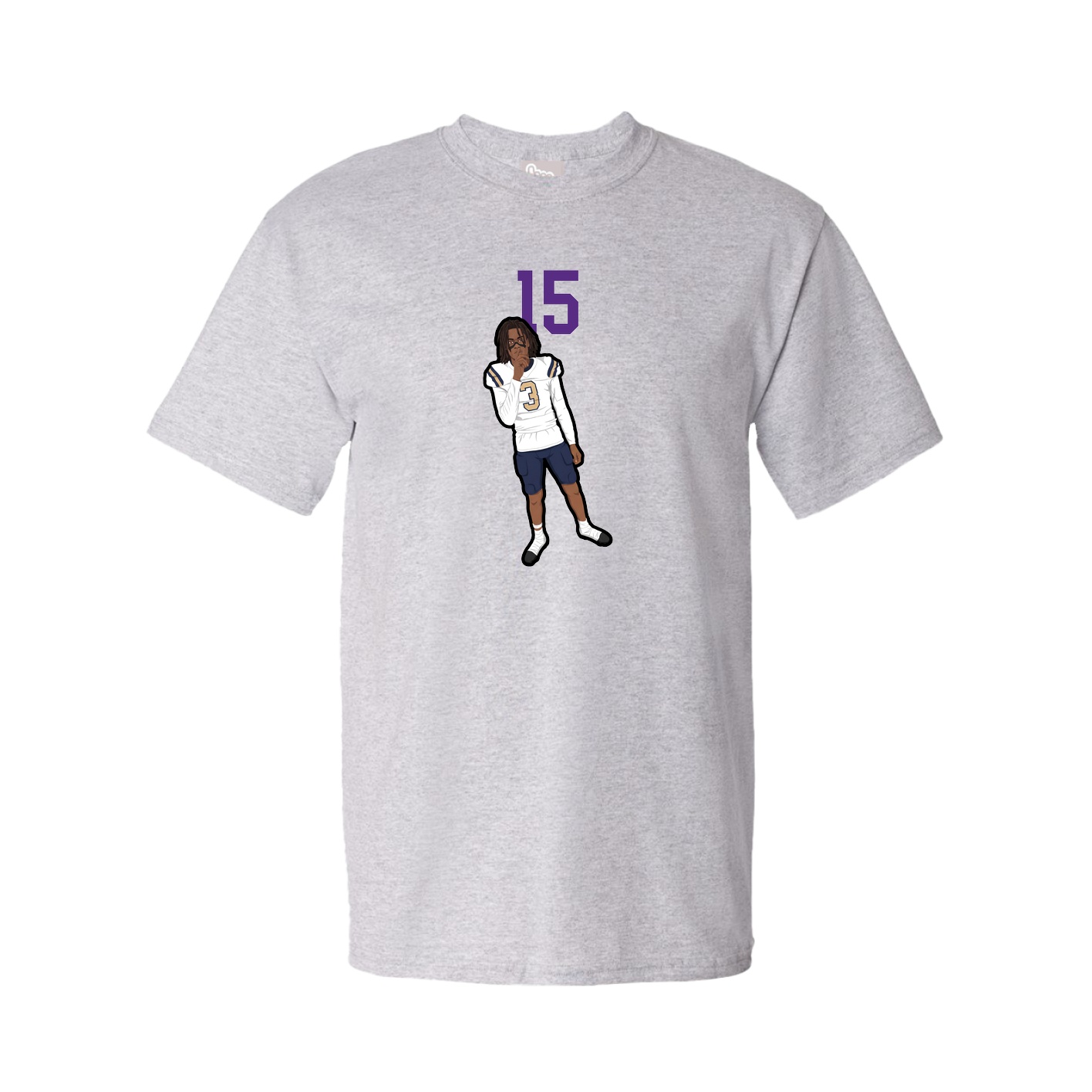 Youth Tee — Number Top in Grey
