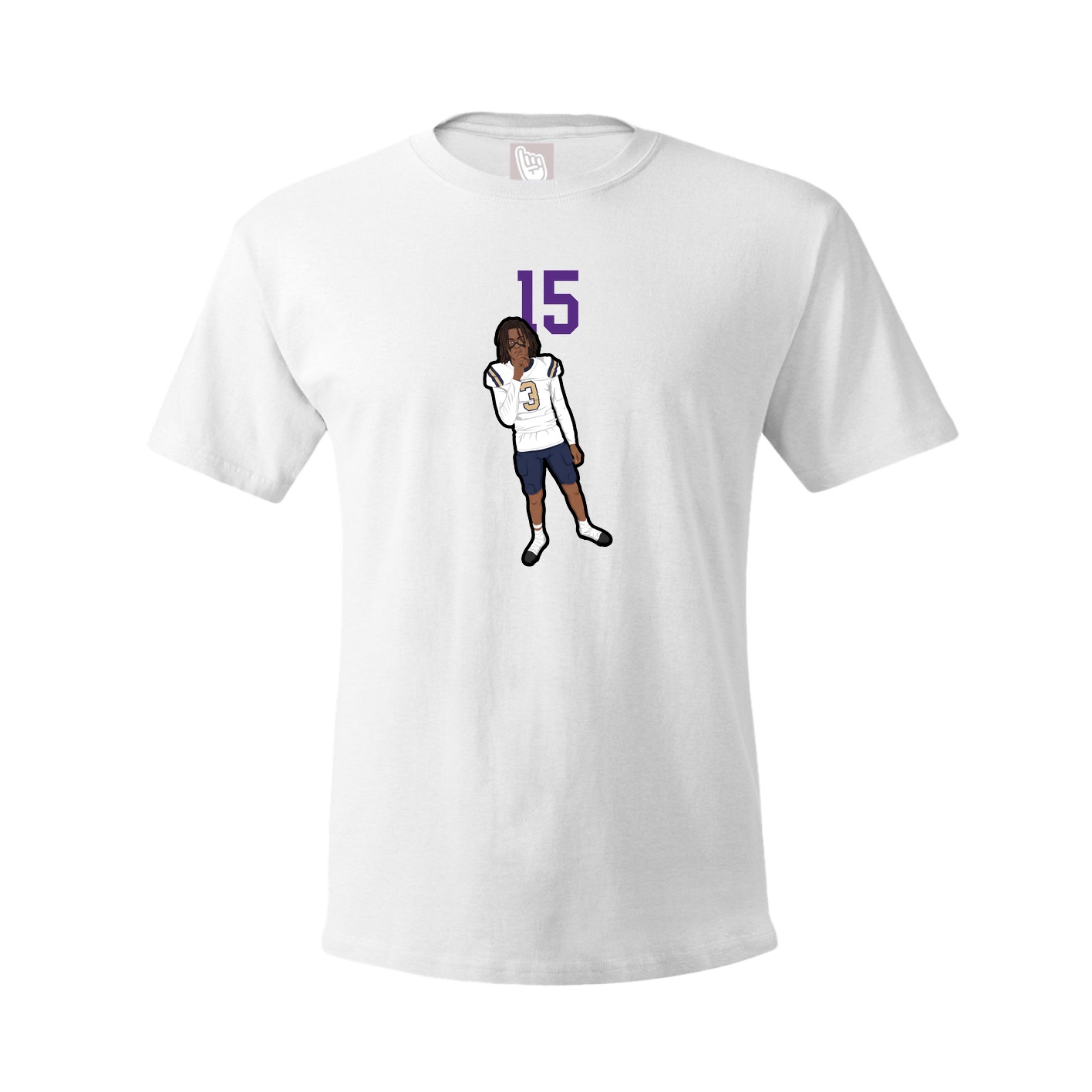 Youth Tee — Number Top in White