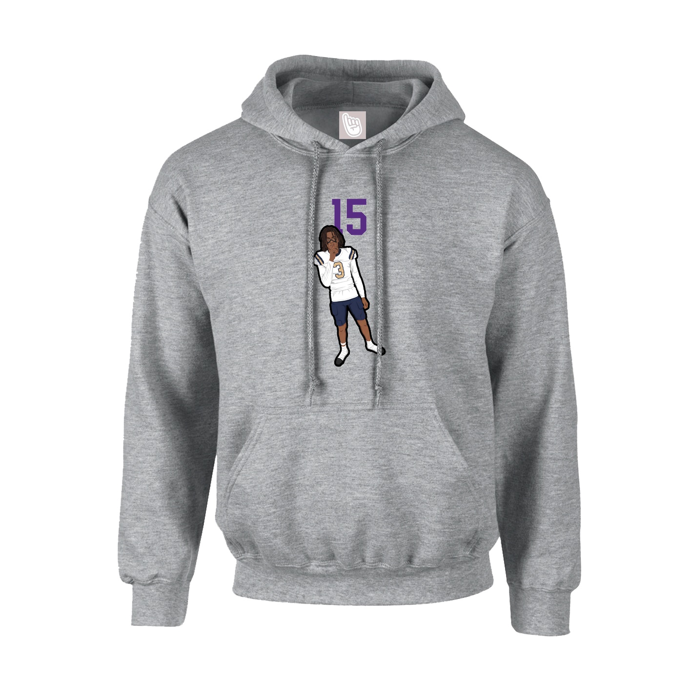 Hoodie — Number Top in Grey