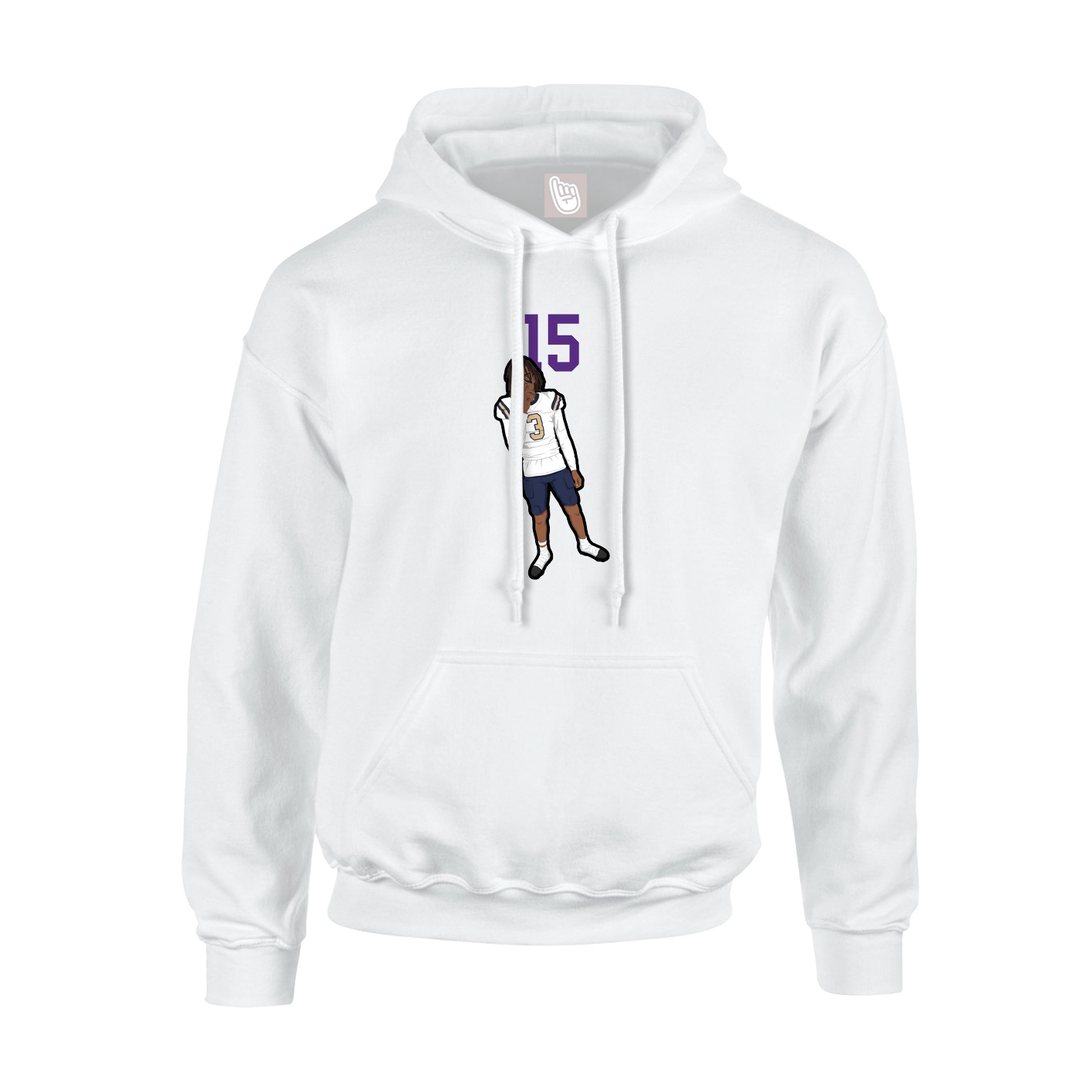 Hoodie — Number Top in White