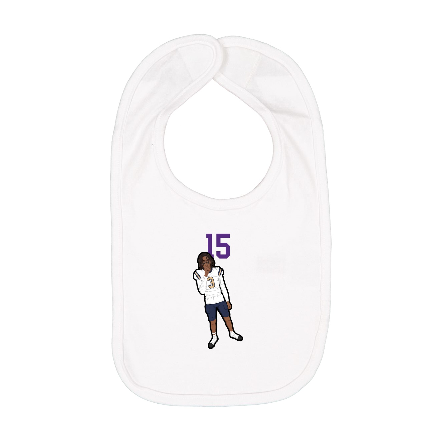 Infant Bib — Number Top in White