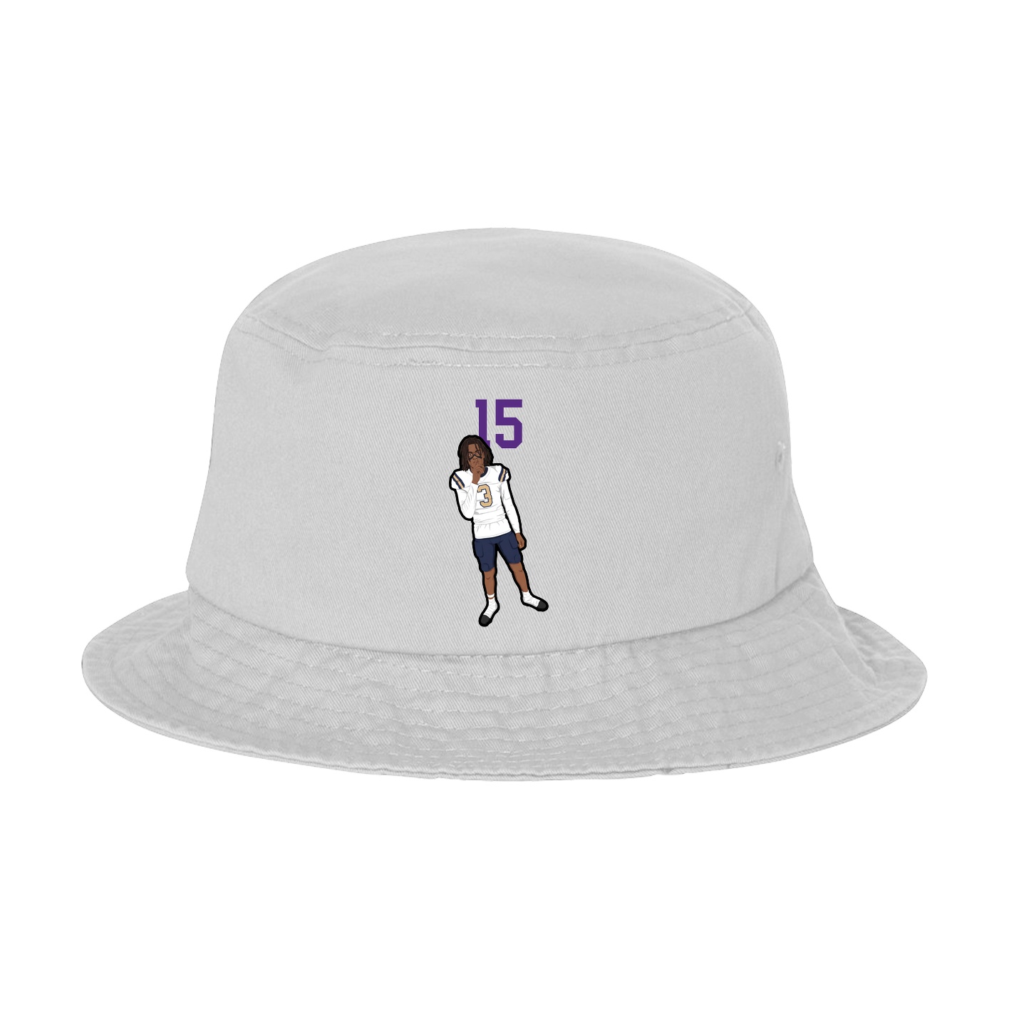 Bucket Cap — Number Top in White